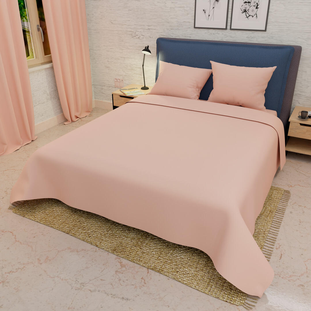 Juego De Sabanas Con Cortina Durazno Confortable –