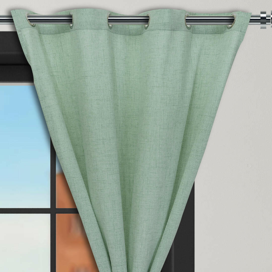 Cortina Lino Verde Ancestral Argolla