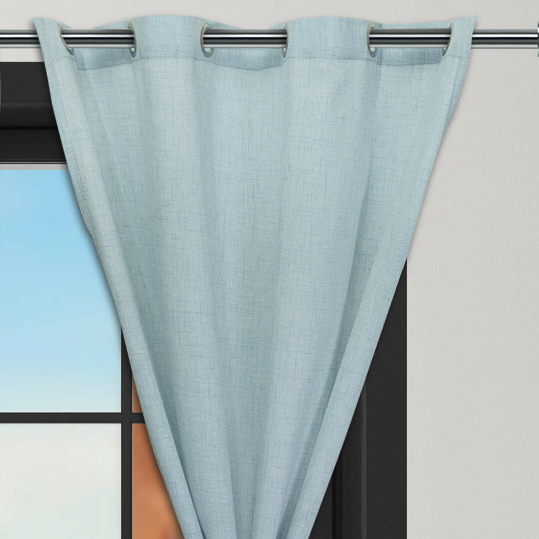 Cortina Lino Azul Ancestral Argolla