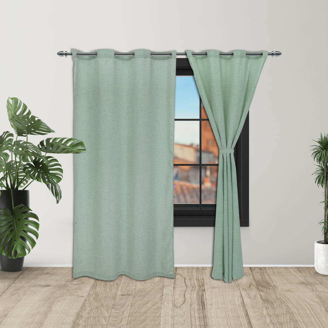 Cortina Lino Verde Ancestral Argolla