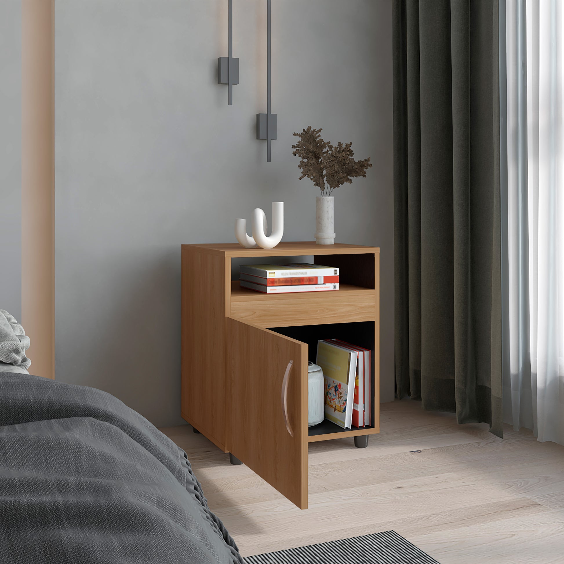 Mesa De Noche Barilo 1P 55X45X40 Rta Fresno Eu Wengue