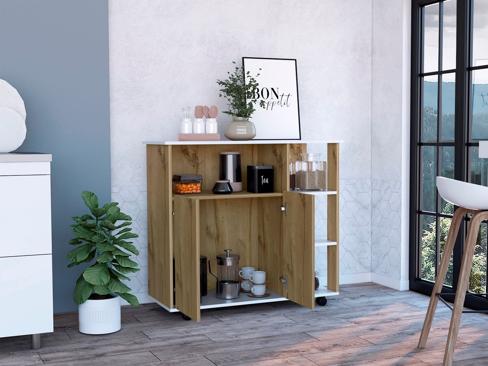 Meson De Cocina Bicolor 2P Rta Duna Blanco