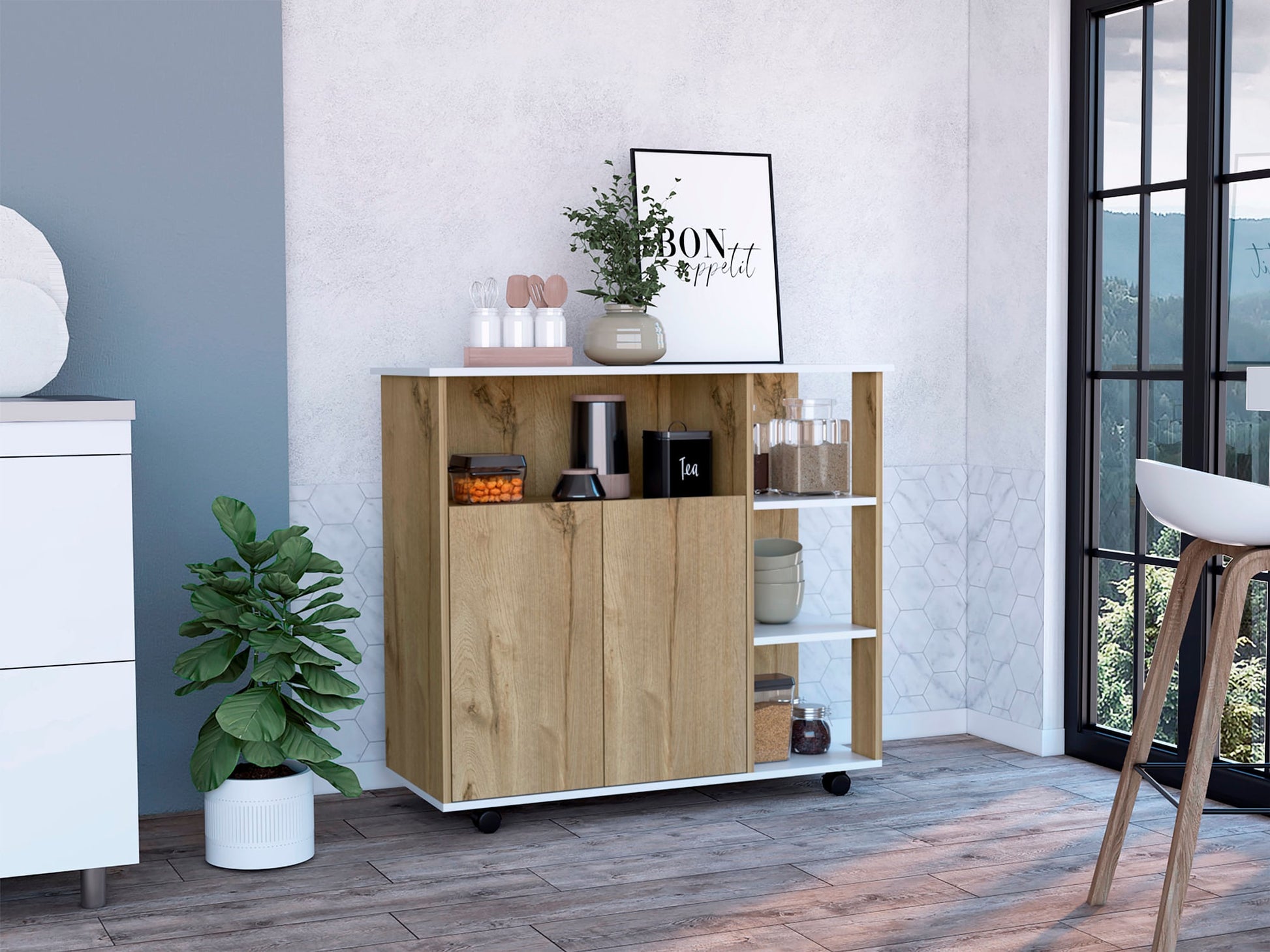 Meson De Cocina Bicolor 2P Rta Duna Blanco