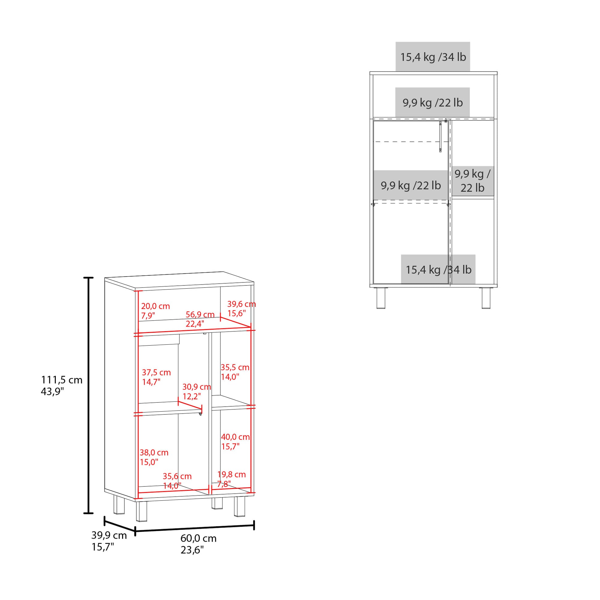 Archivador Base Bryce 11X60X39 Rta Blanco Zf