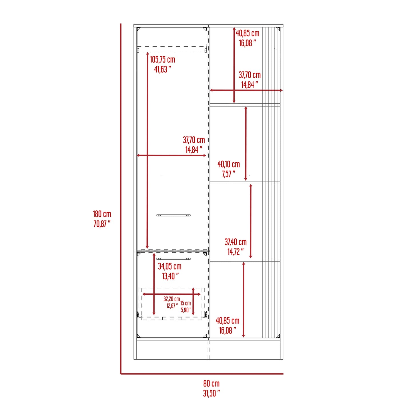 Closet Vance 180X80X52 Rta Capri Fresno Eu