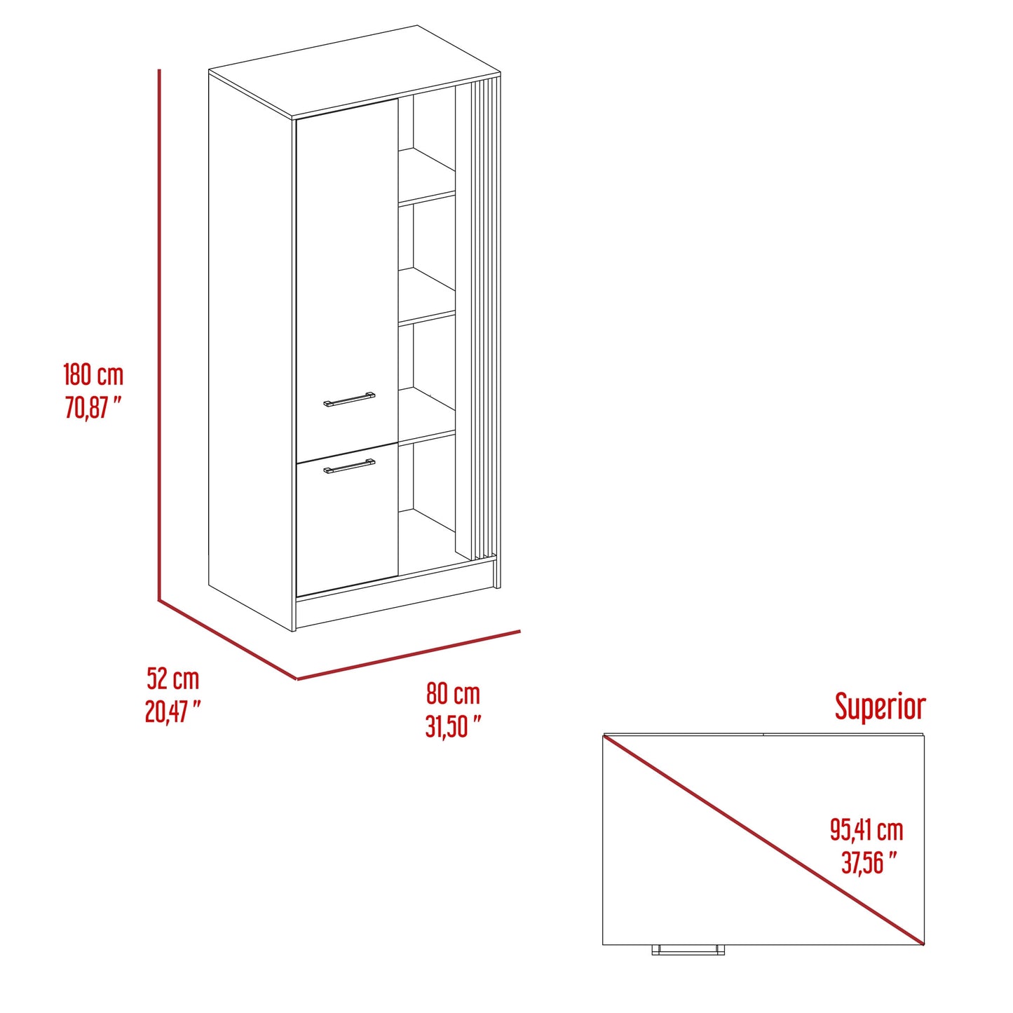Closet Vance 180X80X52 Rta Capri Fresno Eu