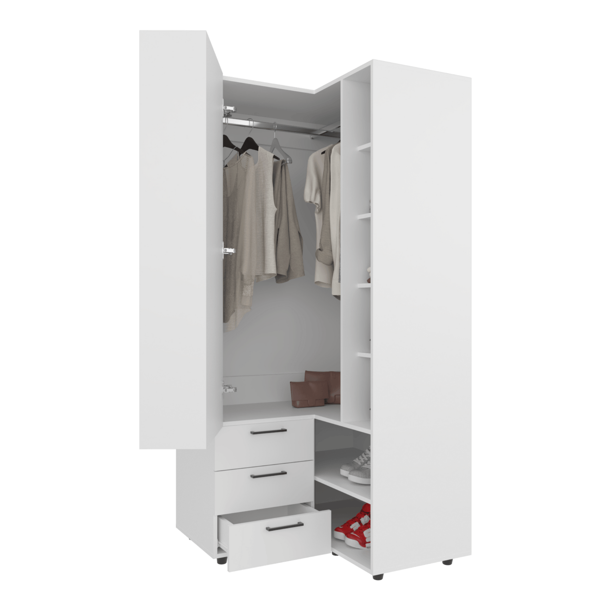 Closet Esquinero Toulouse 180X85X85 Rta Blanco Zf