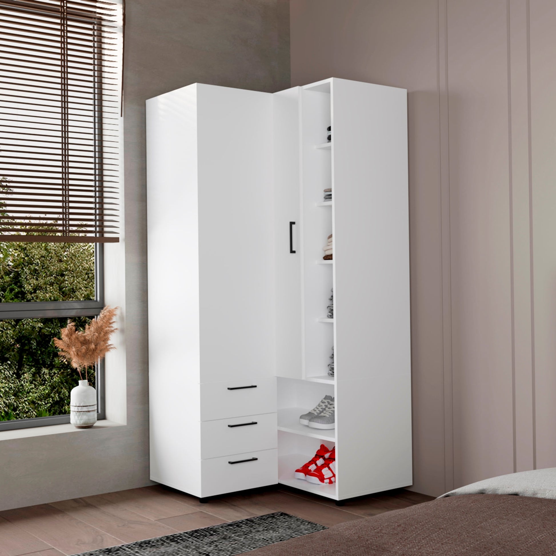 Closet Esquinero Toulouse 180X85X85 Rta Blanco Zf