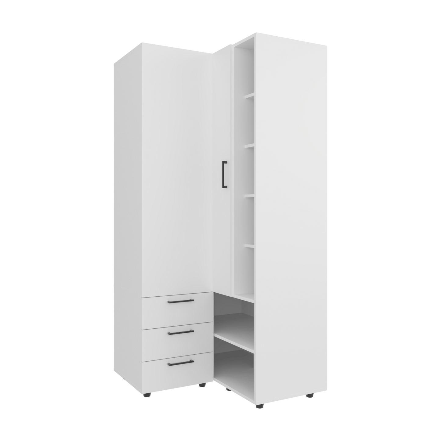 Closet Esquinero Toulouse 180X85X85 Rta Blanco Zf