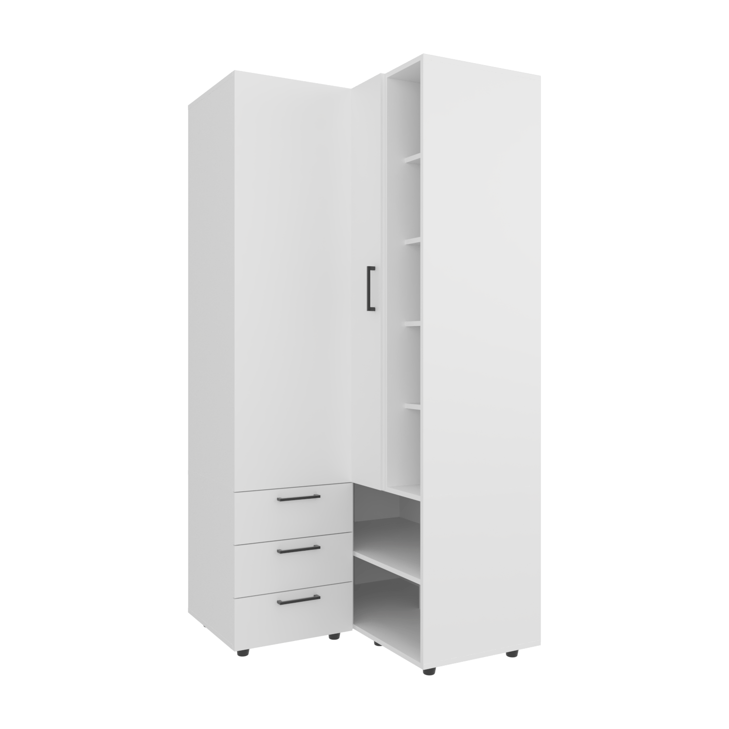 Closet Esquinero Toulouse 180X85X85 Rta Blanco Zf