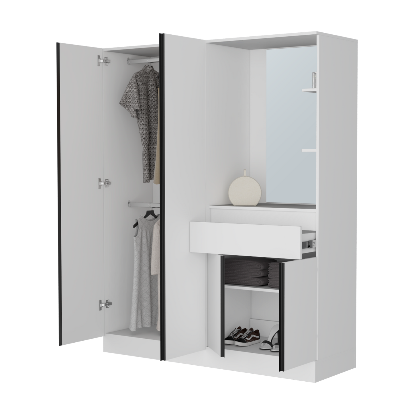 Closet Kamelot 150 186X150X48,3 Rta Blanco Zf