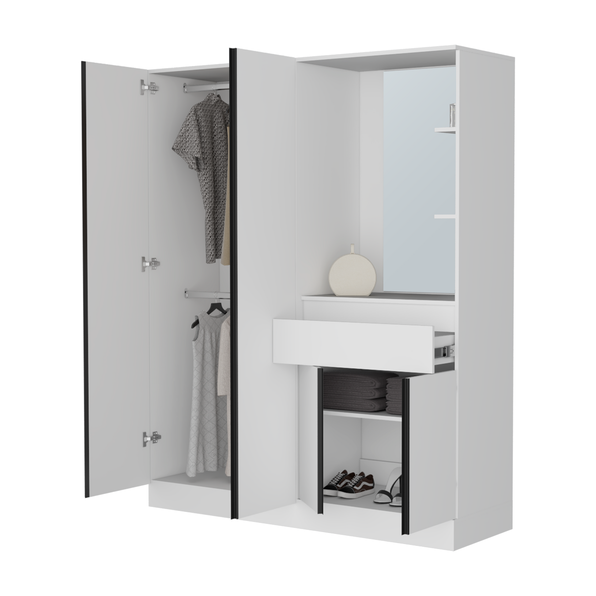 Closet Kamelot 150 186X150X48,3 Rta Blanco Zf