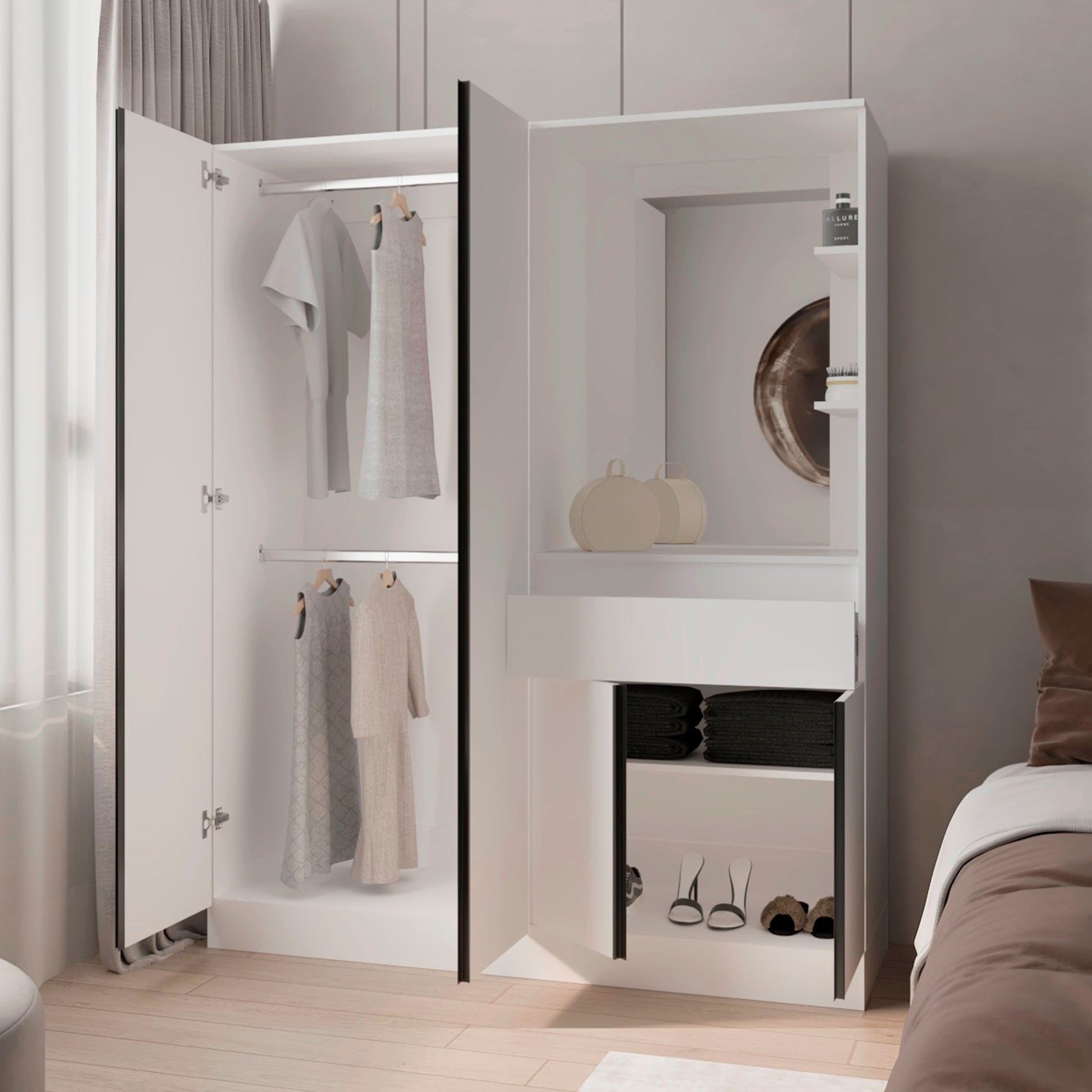 Closet Kamelot 150 186X150X48,3 Rta Blanco Zf