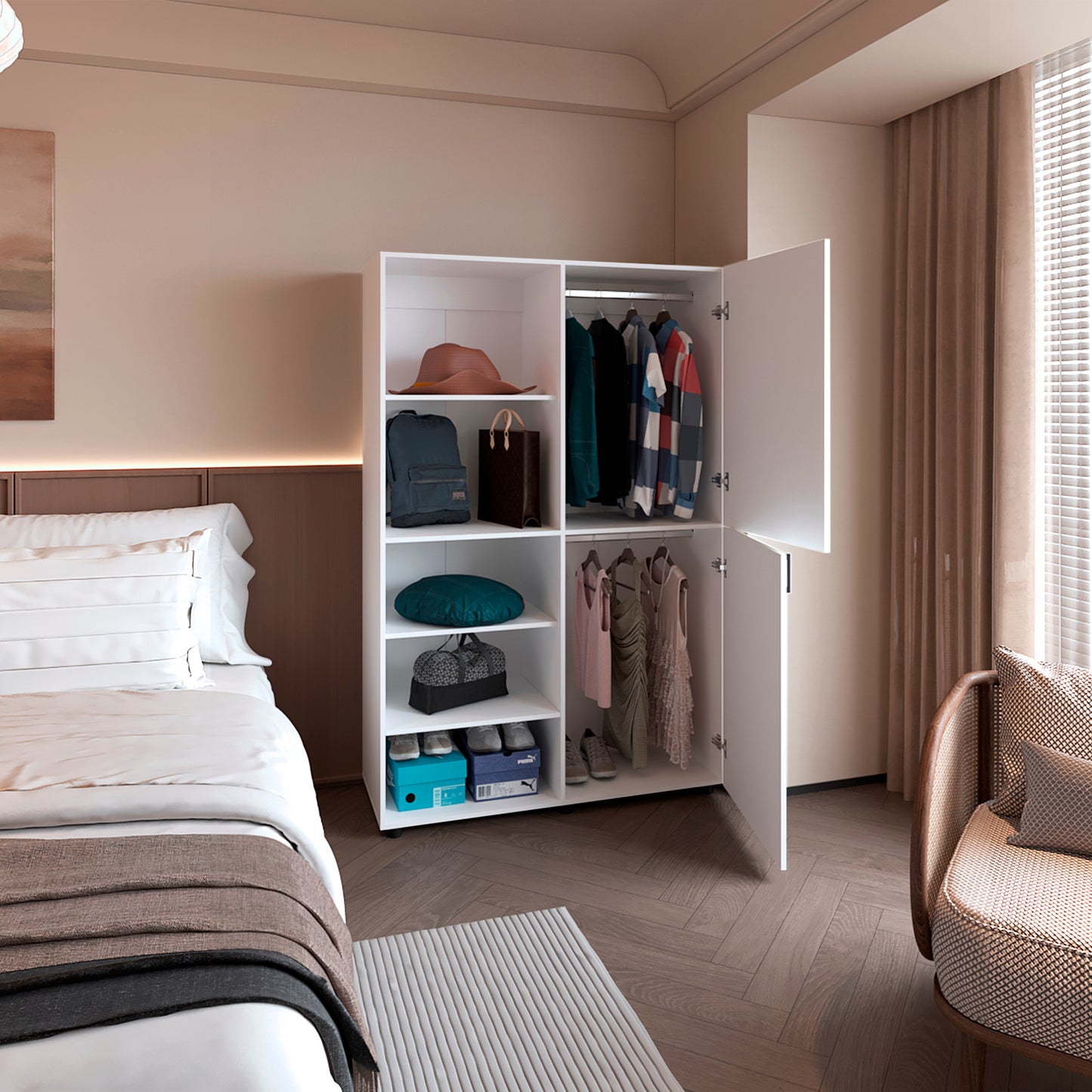 Closet Eco 120 184X120X46 Rta Blanco Zf