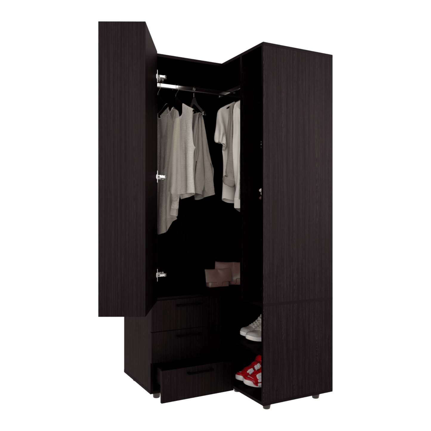 Closet Esquinero Toulouse 180X85X85 Rta Wengue Zf