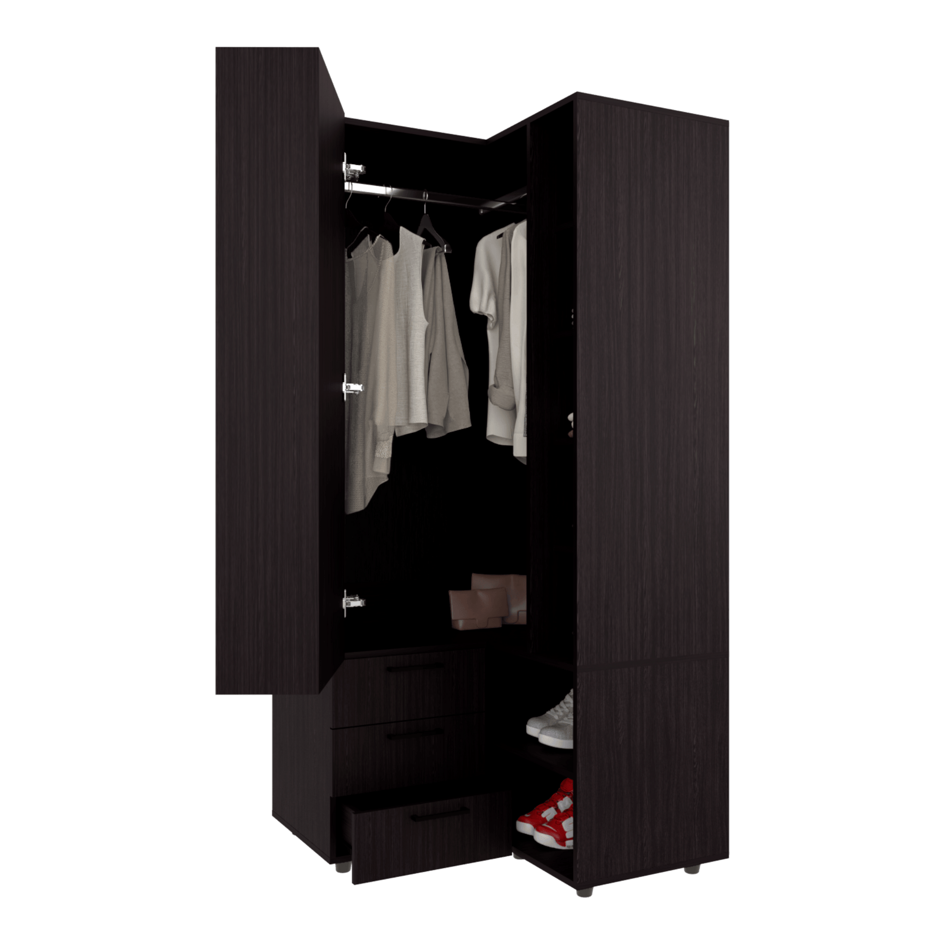 Closet Esquinero Toulouse 180X85X85 Rta Wengue Zf