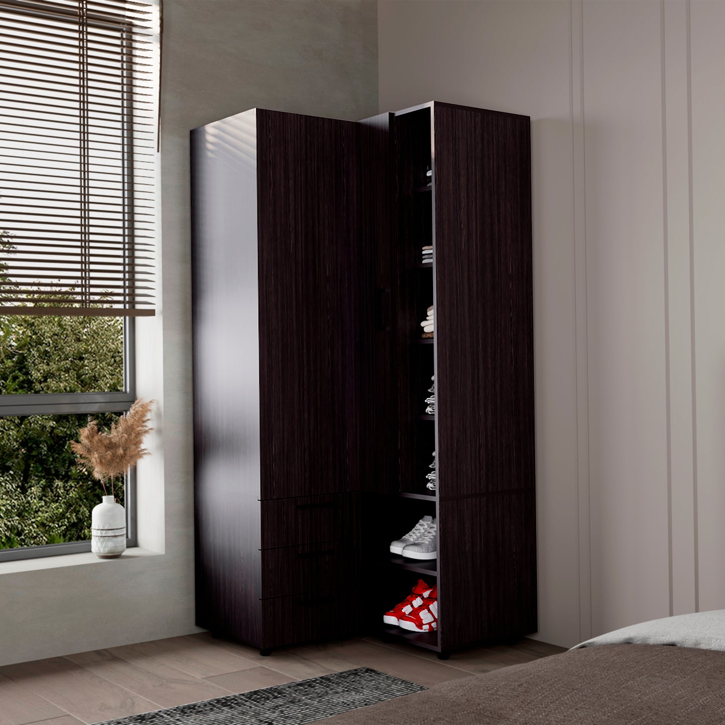 Closet Esquinero Toulouse 180X85X85 Rta Wengue Zf