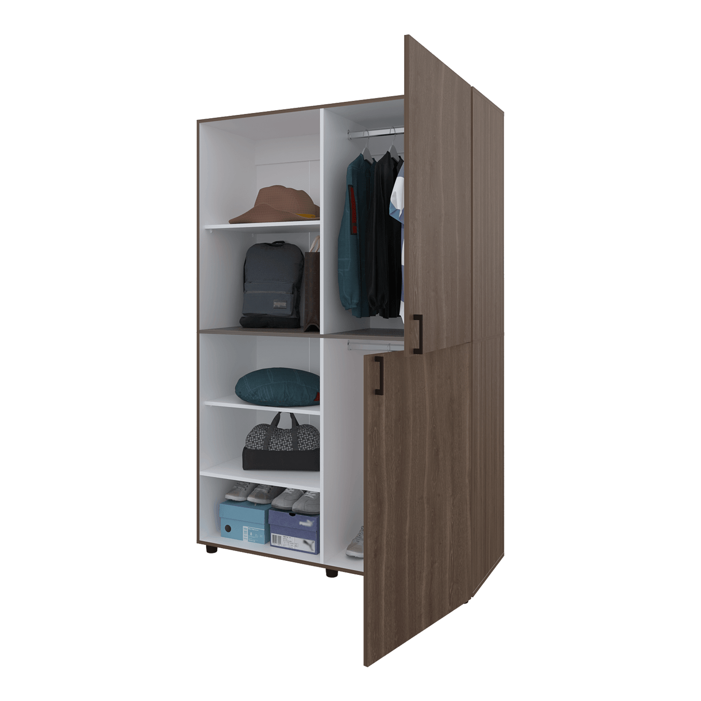 Closet Eco 120 184X120X46 Rta Milan + Blanco Zf