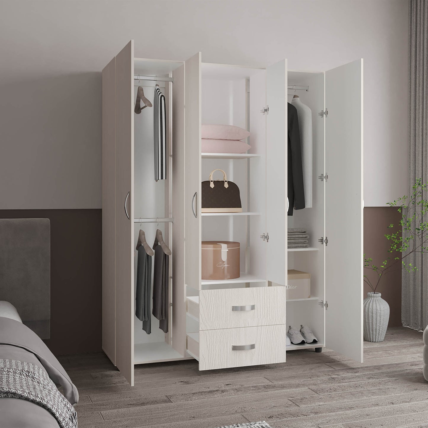 Closet Barilo 200X150X49 Rta Niebla Blanco