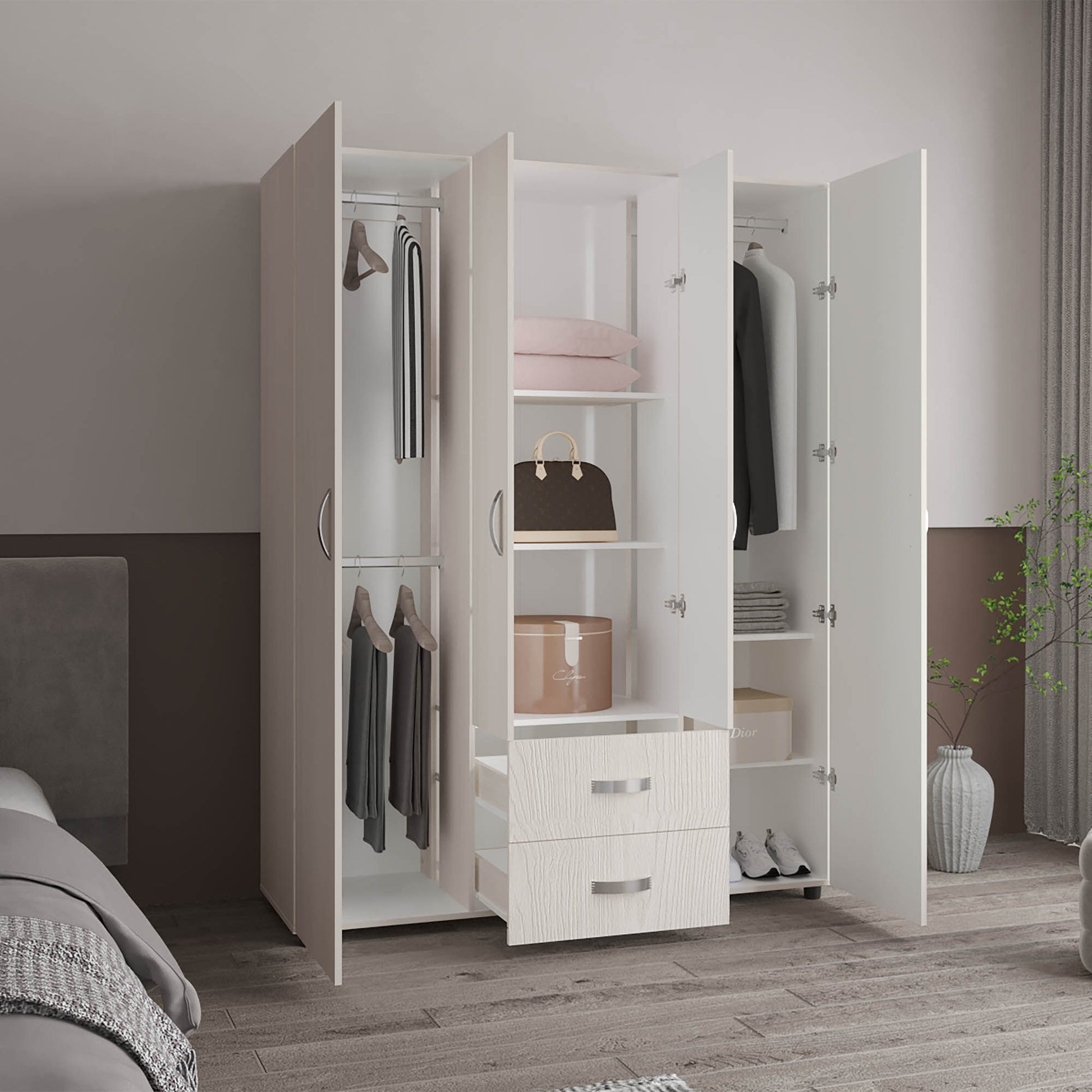 Closet Barilo 200X150X49 Rta Niebla Blanco