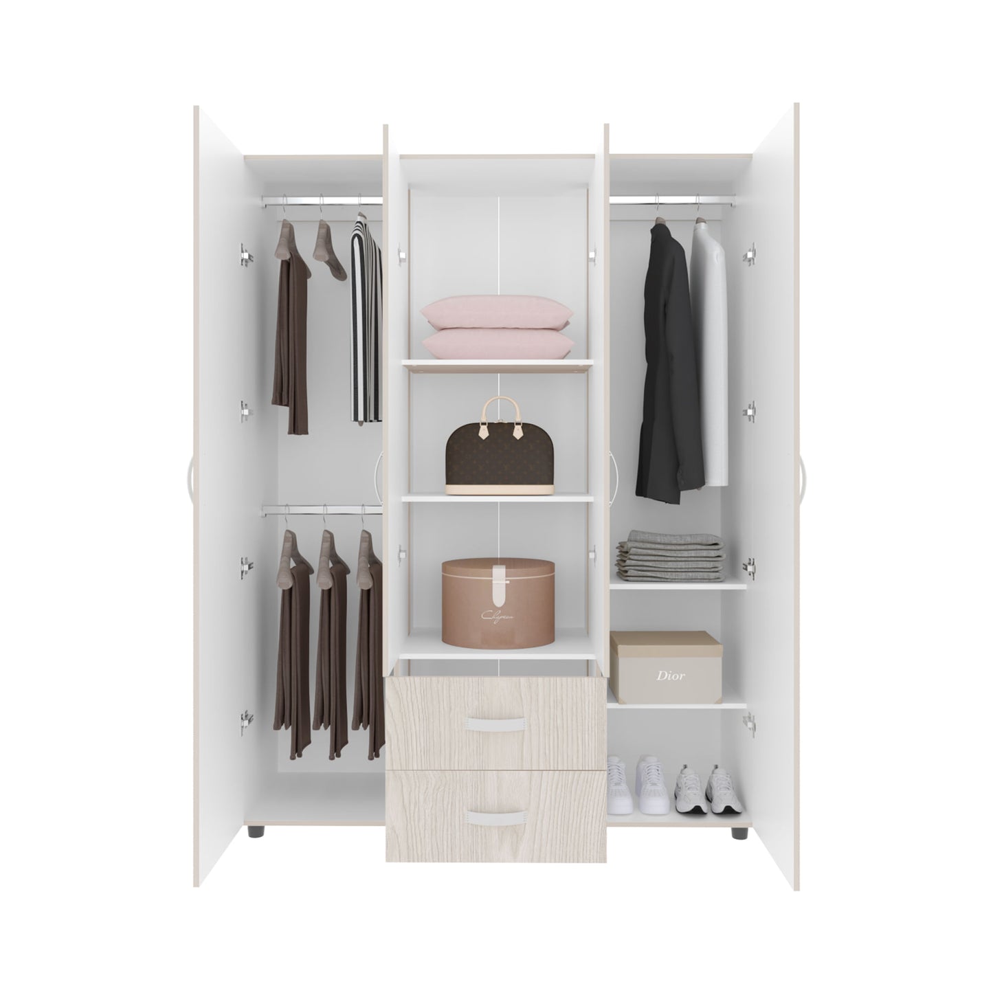 Closet Barilo 200X150X49 Rta Niebla Blanco
