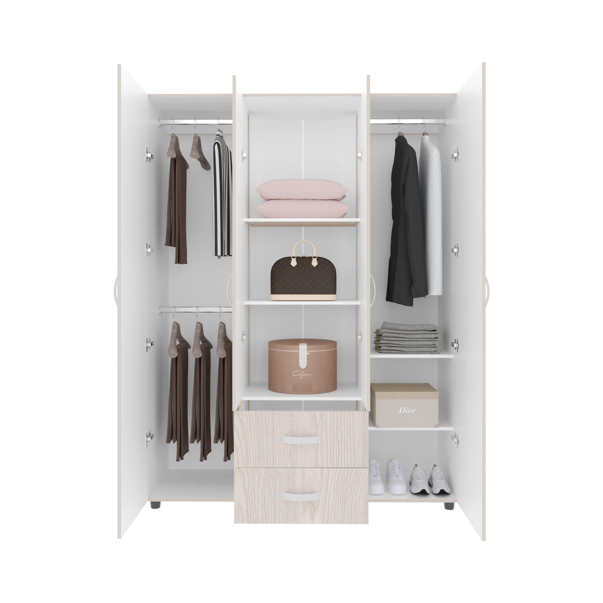 Closet Barilo 200X150X49 Rta Niebla Blanco