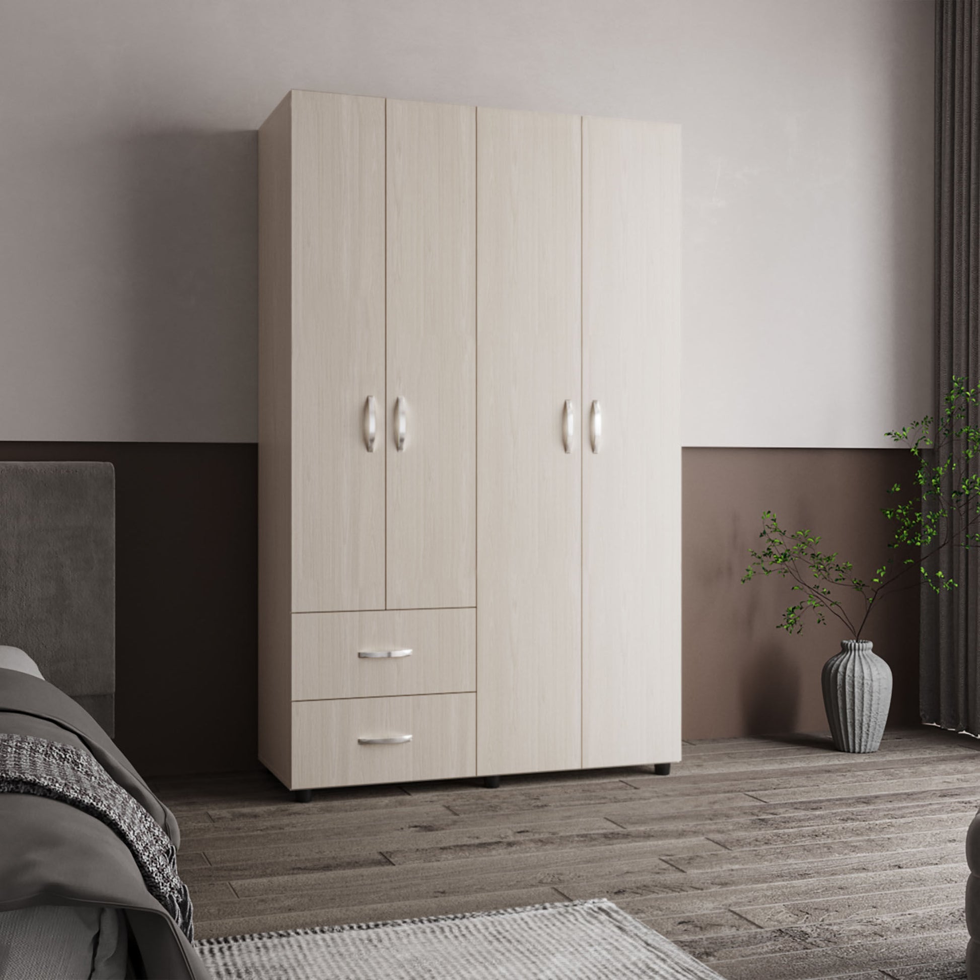 Closet Barilo 2 Cajones 200X120X45 Rta Niebla Blanco