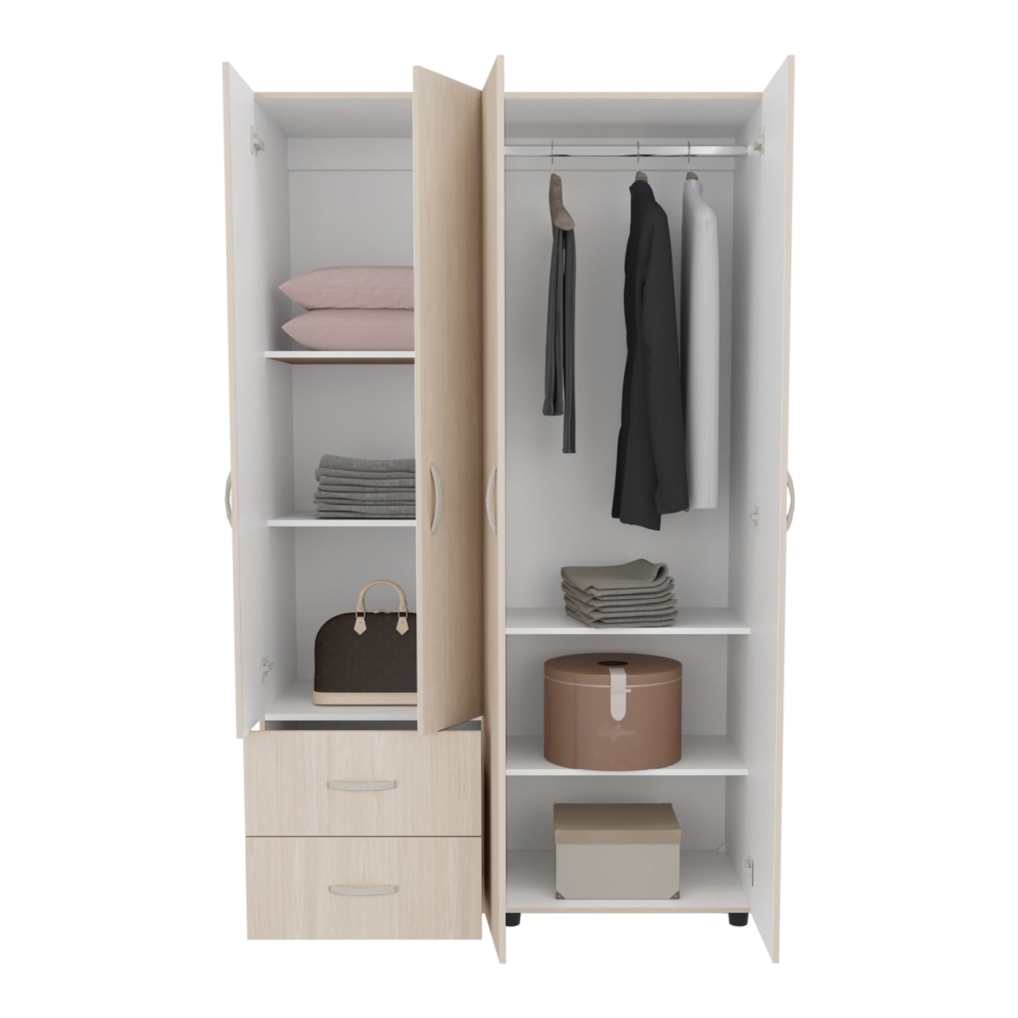 Closet Barilo 2 Cajones 200X120X45 Rta Niebla Blanco