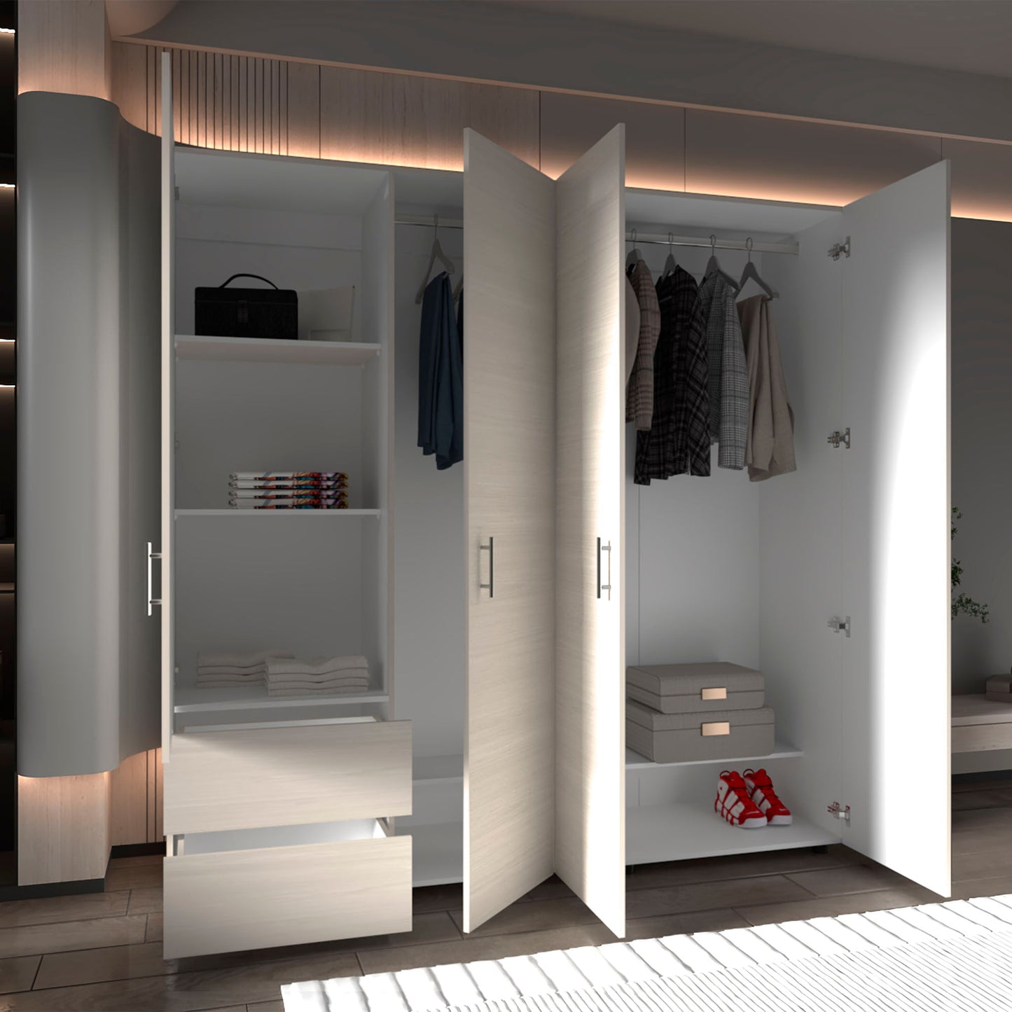 Closet Dassel 200X200X52 Rta Niebla Blanco