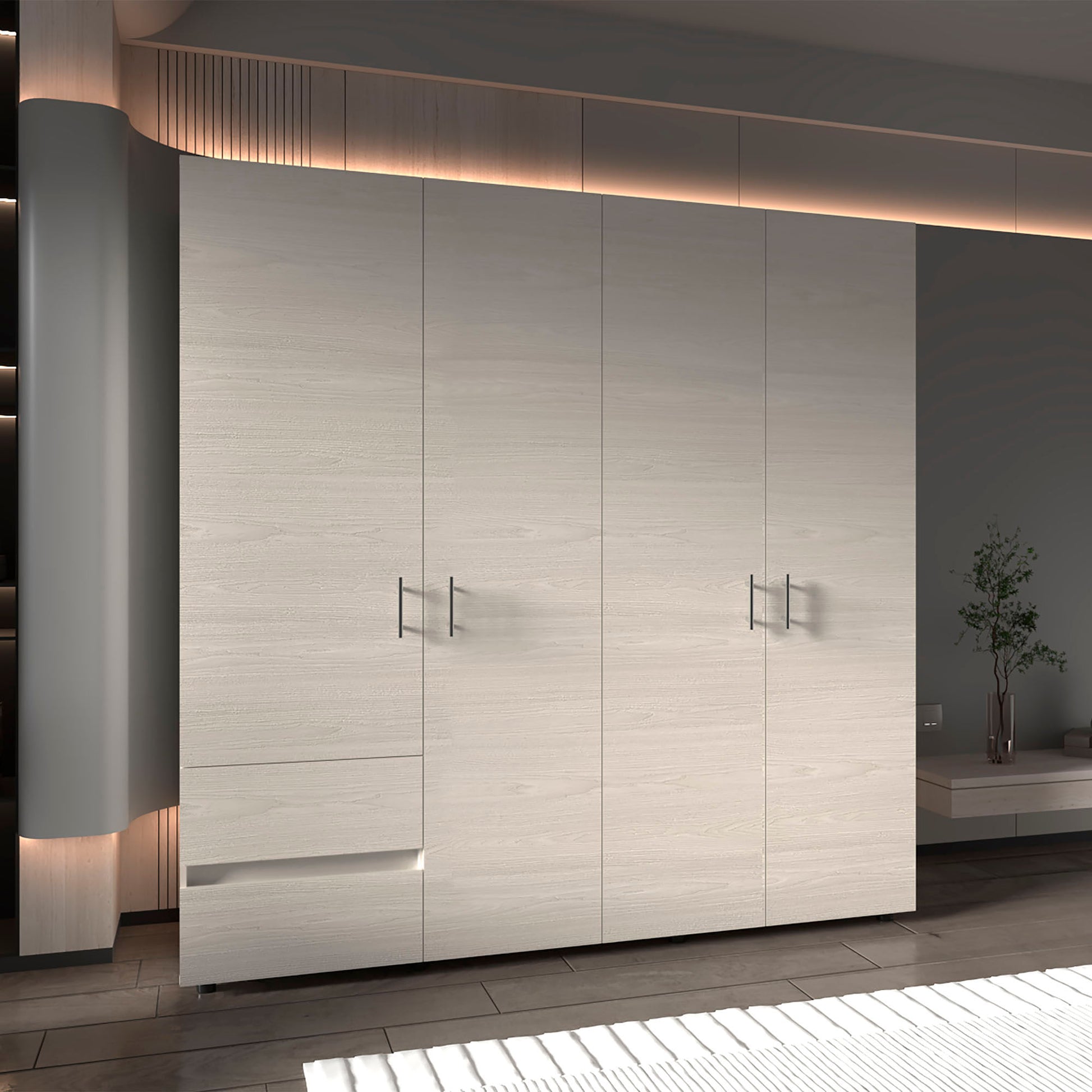 Closet Dassel 200X200X52 Rta Niebla Blanco