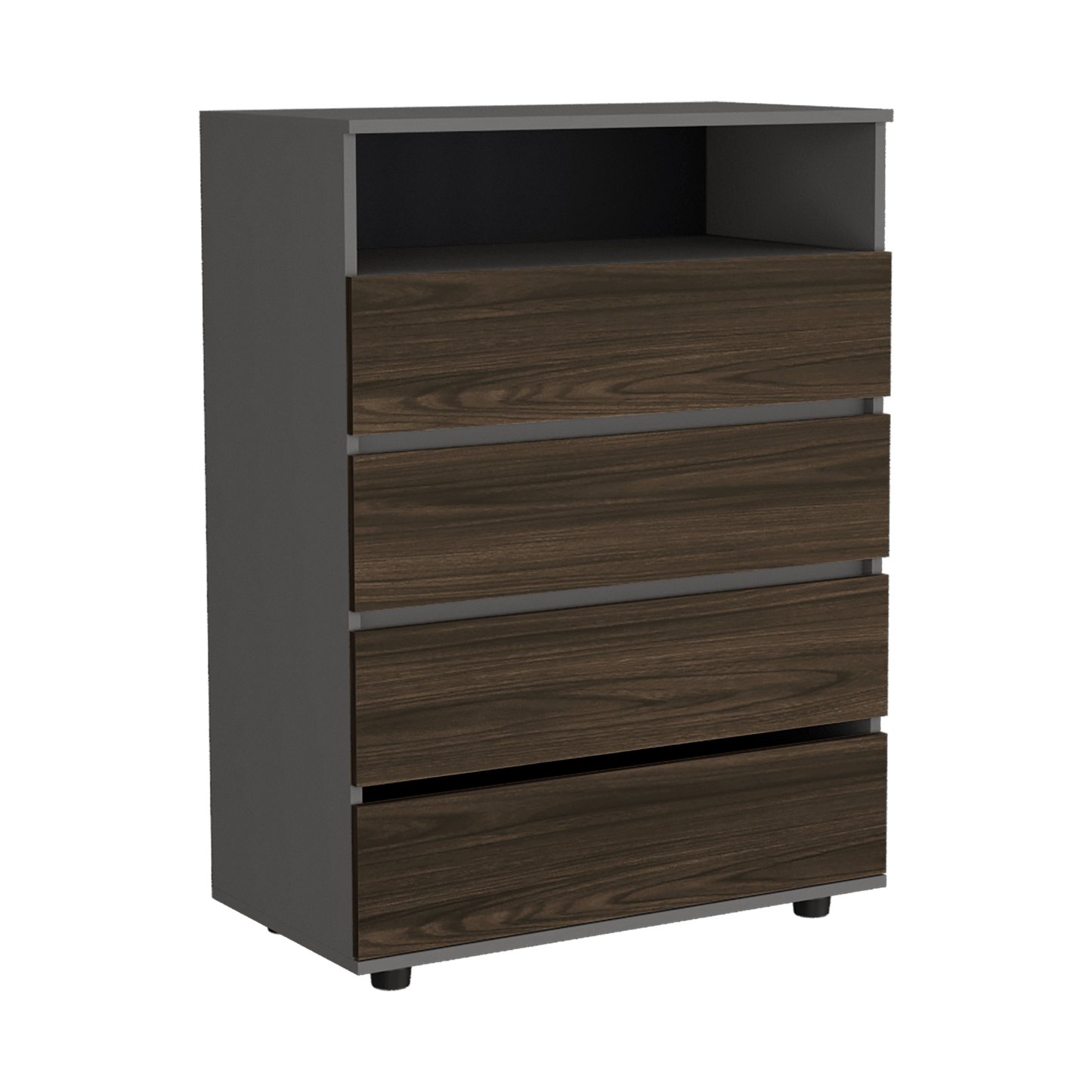 Cajonera Houck 102X80X40 Rta Plomo + Nogal Eu