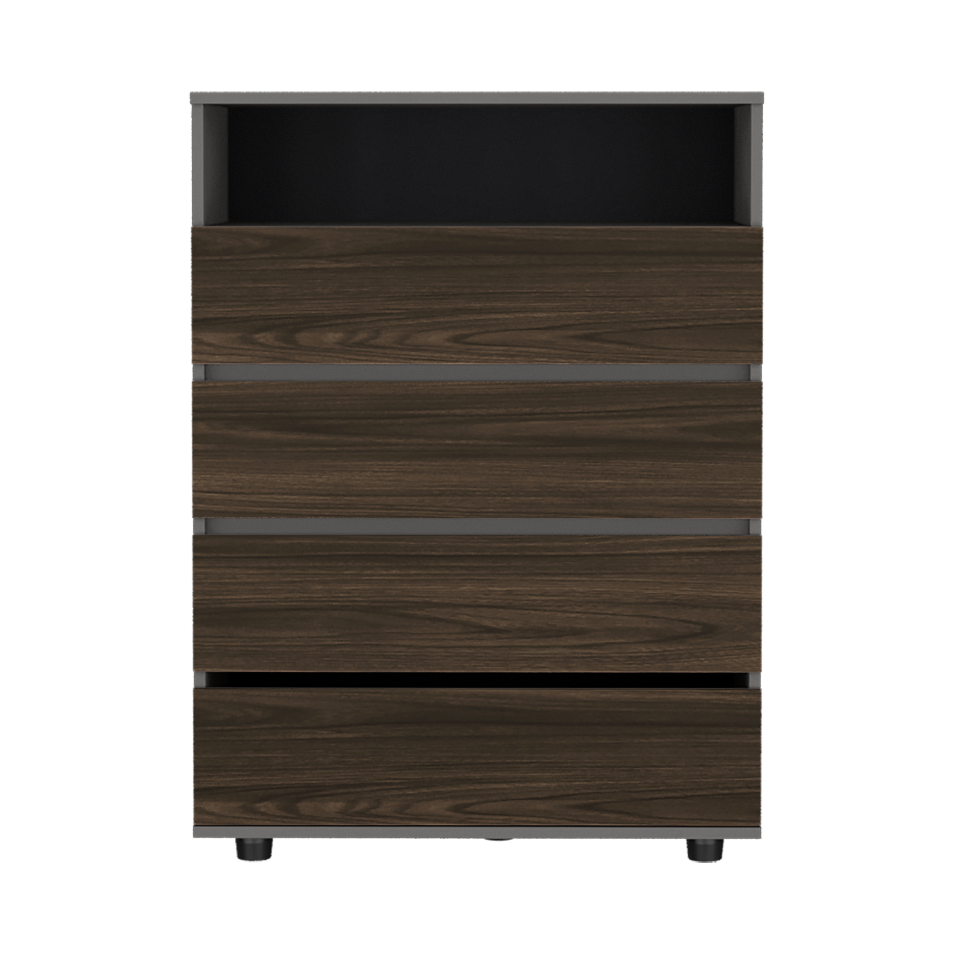 Cajonera Houck 102X80X40 Rta Plomo + Nogal Eu