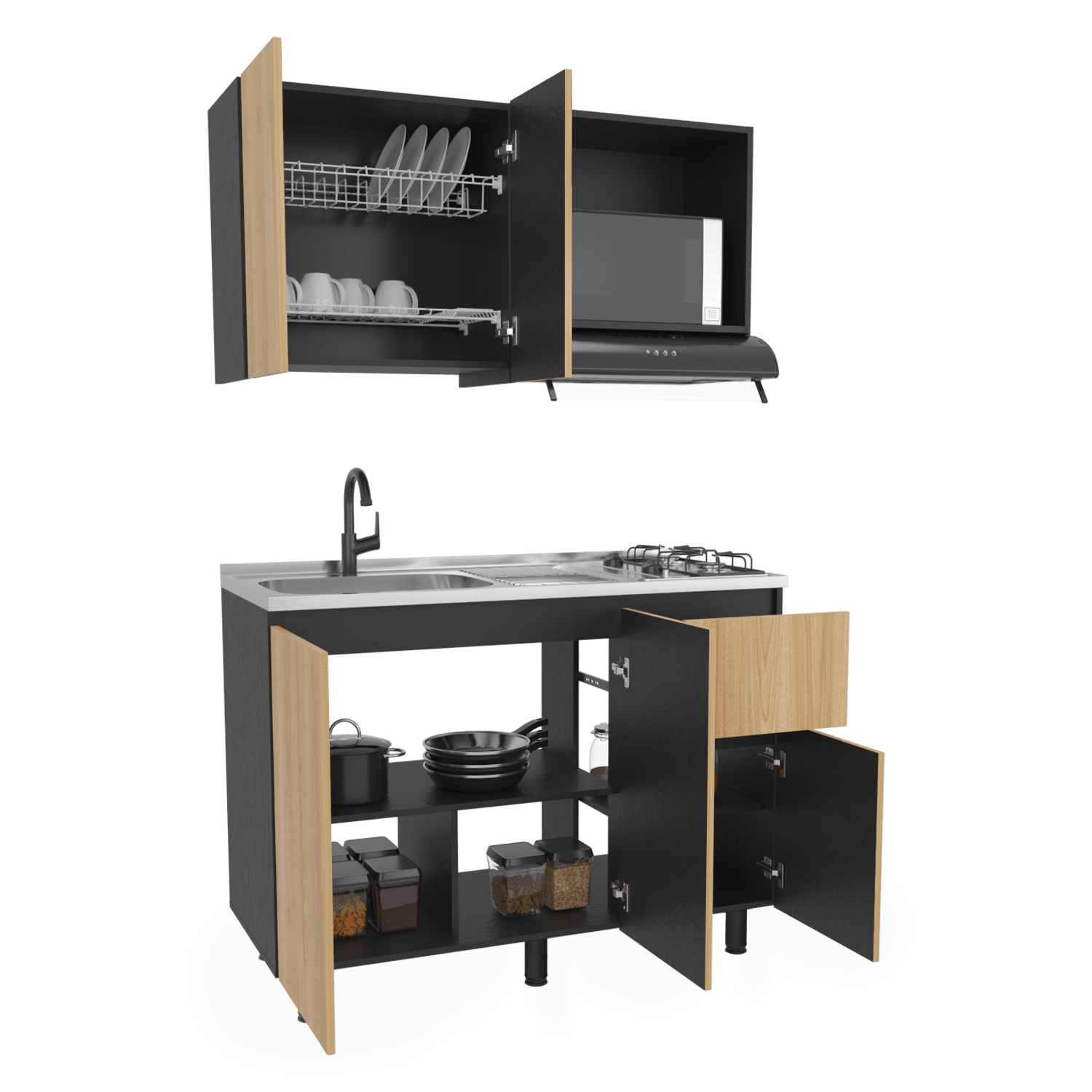 Cocina 120 Express Izq 60/88,1 X 120/119,9 X 40/51,5 Rta Wengue Fresno Eu Zf
