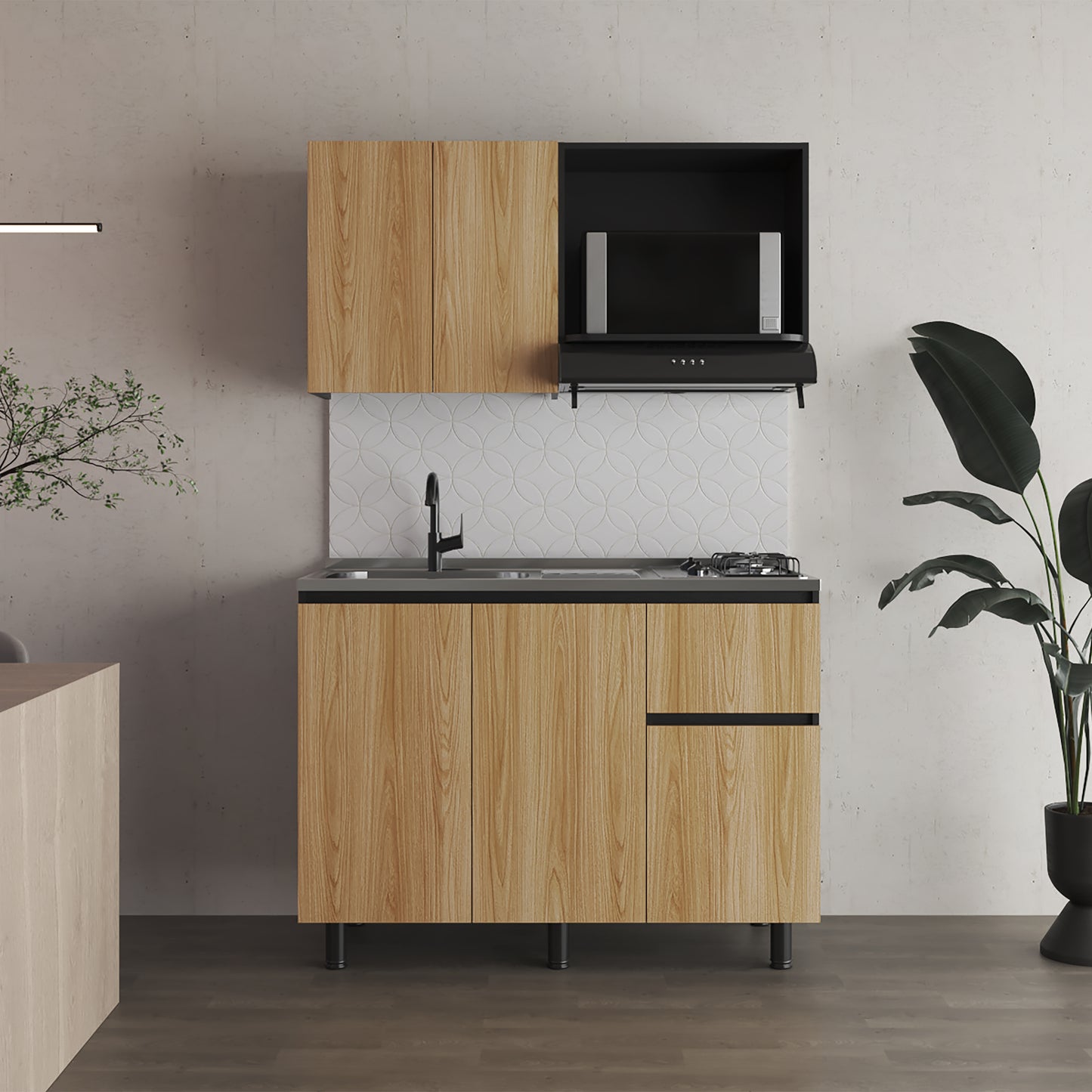 Cocina 120 Express Izq 60/88,1 X 120/119,9 X 40/51,5 Rta Wengue Fresno Eu Zf