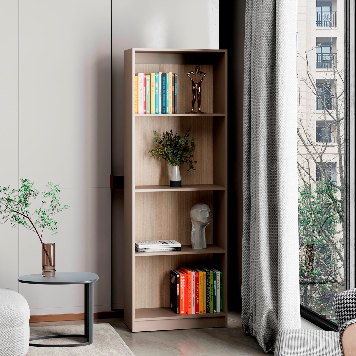 Estante Verlot E1 180X62X29 Rta Taupe + Mallado
