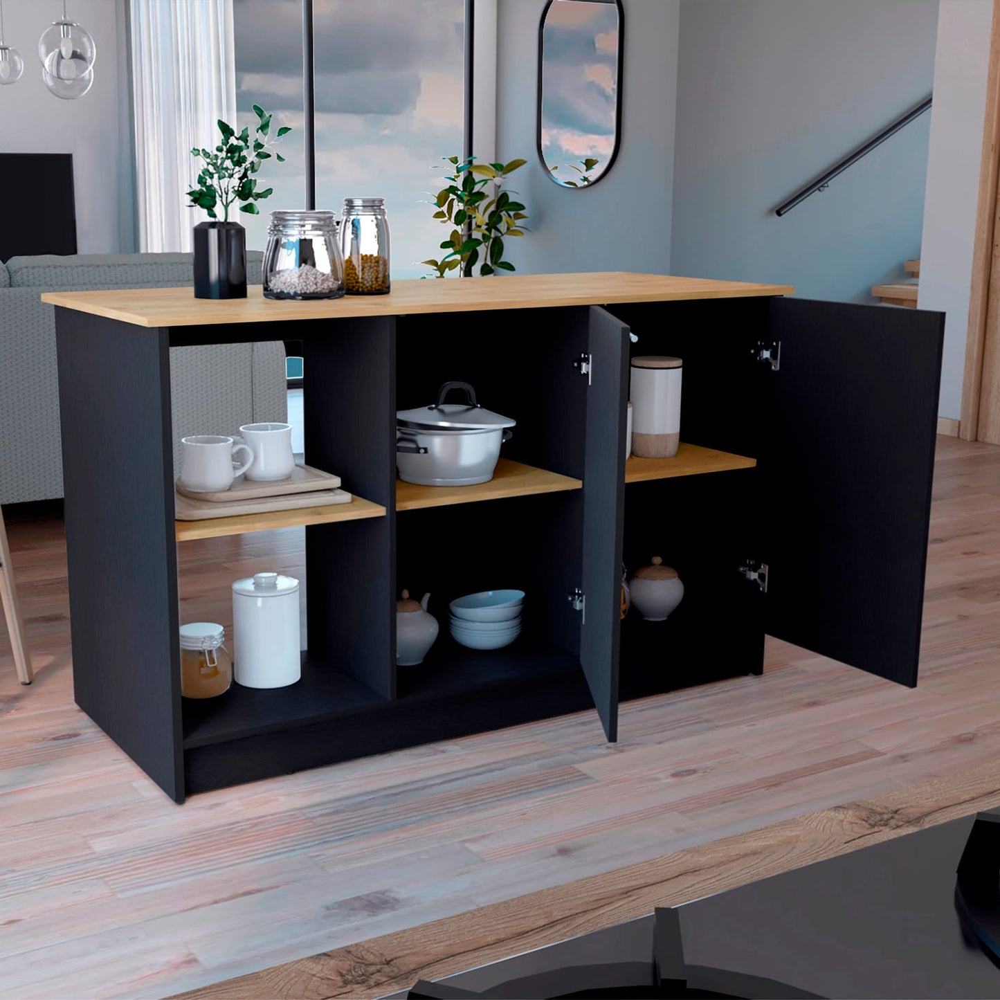 Isla De Cocina Juniper 90 X 150 Rta Wengue Macadamia