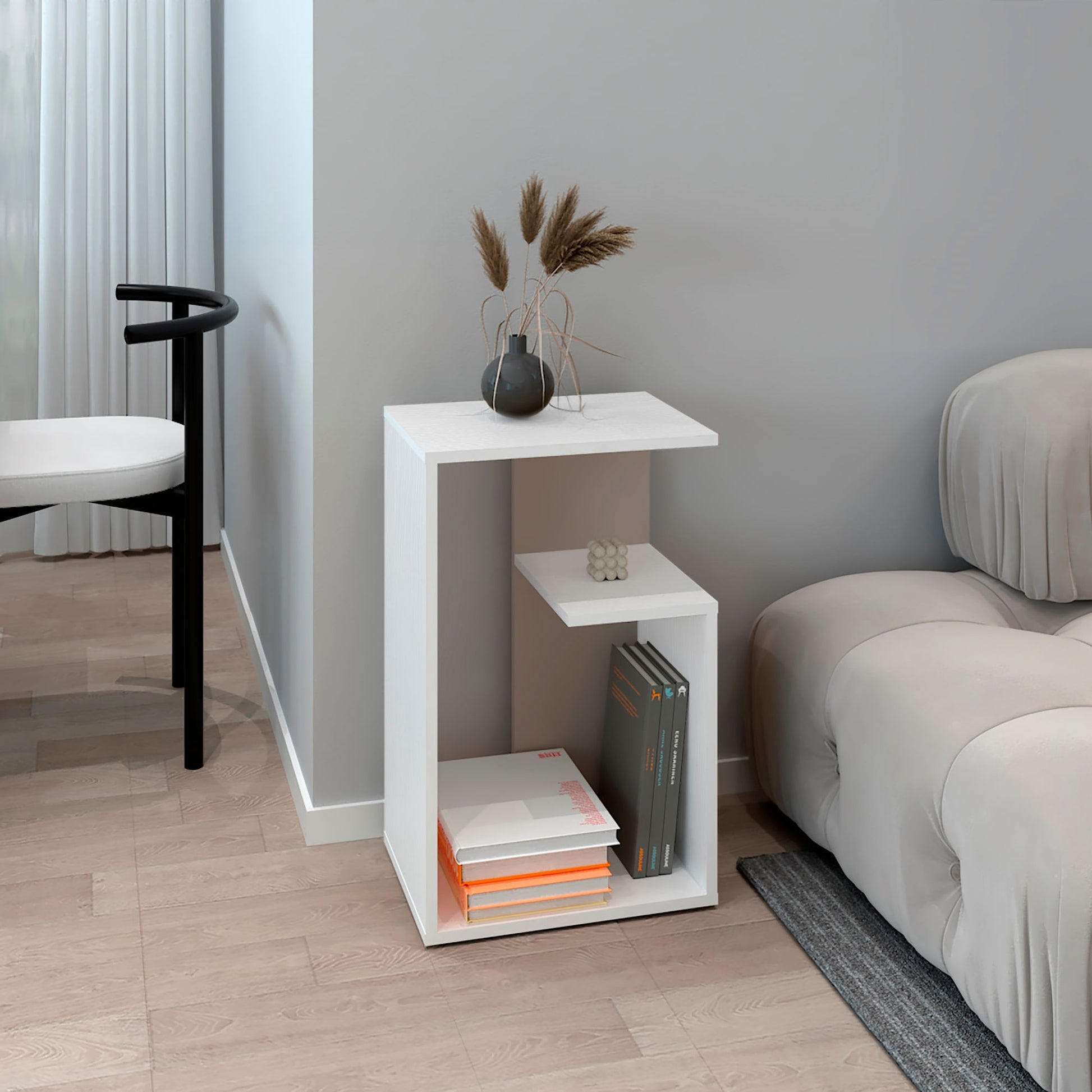 Mesa Auxiliar Everett 63X39X30 Rta Blanco Taupe Zf