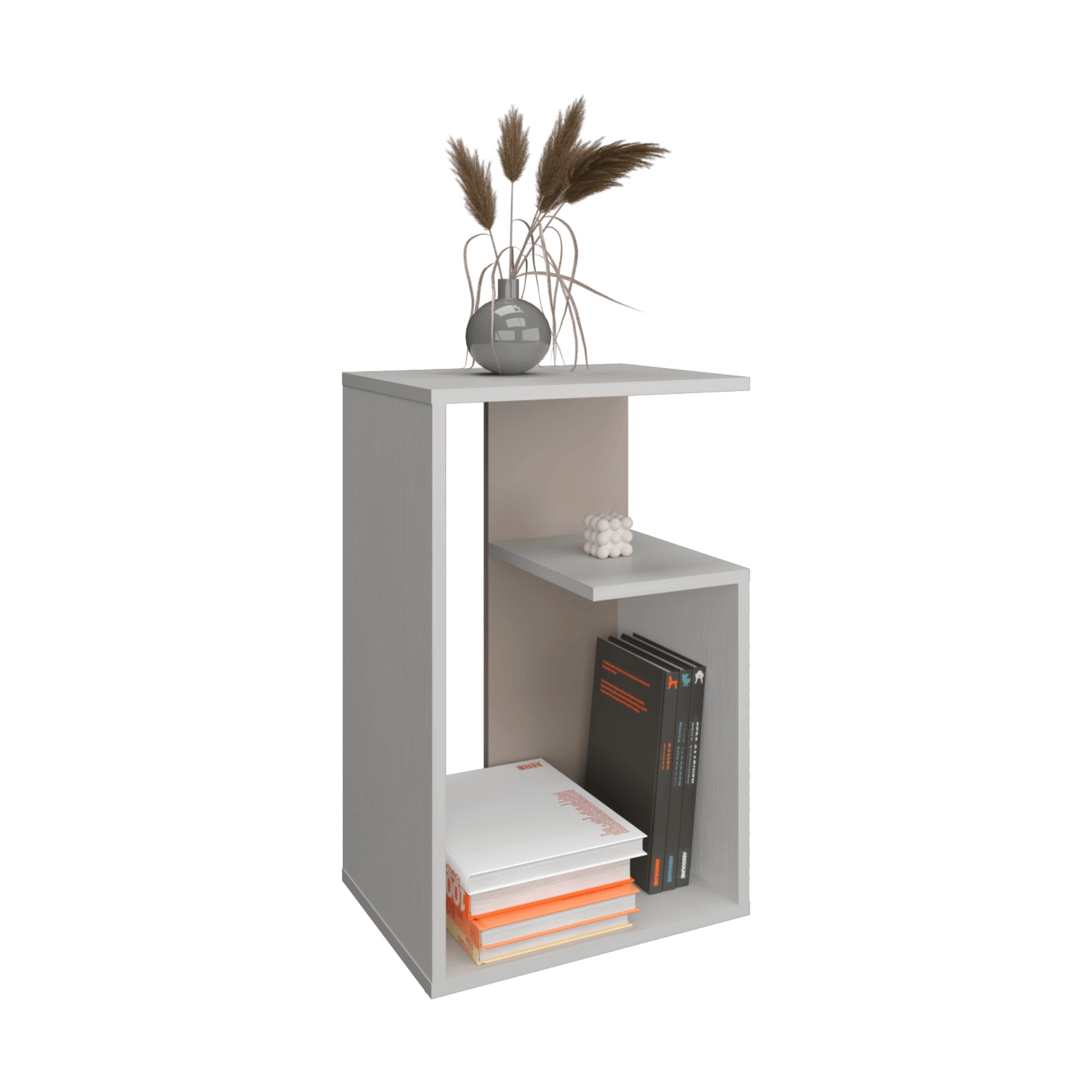 Mesa Auxiliar Everett 63X39X30 Rta Blanco Taupe Zf