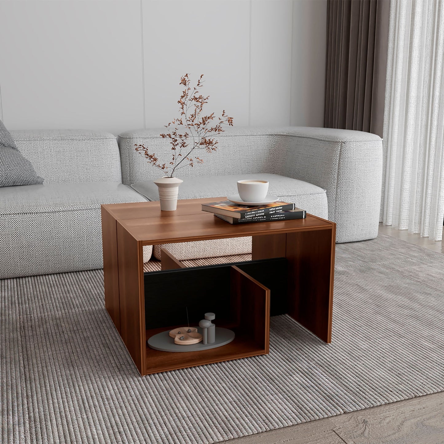 Mesa Auxiliar Everett 63X39X30 Rta Caramelo Wengue Zf