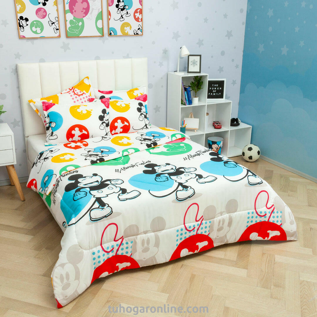 Cubrelecho Acolchado Cama Doble Disney Mickey