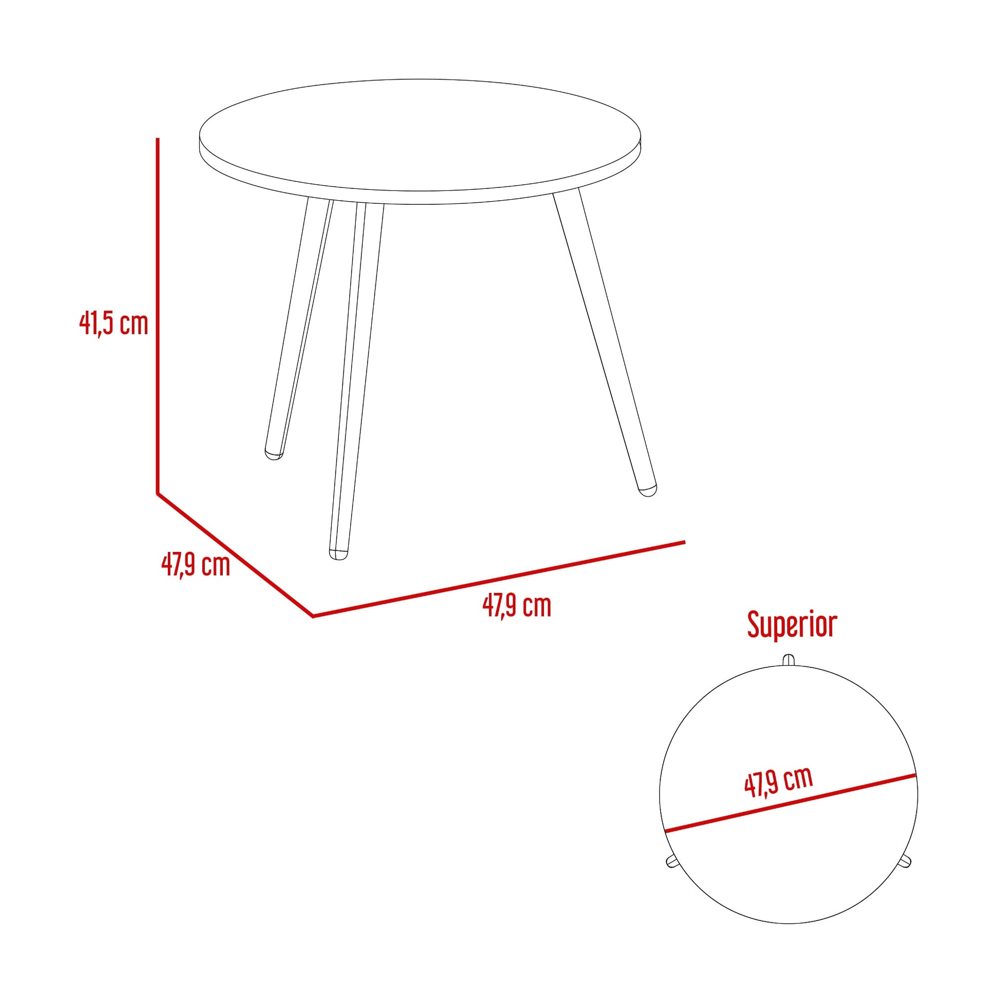 Mesa Auxiliar Toledo 41X47X47 Rta Blanco