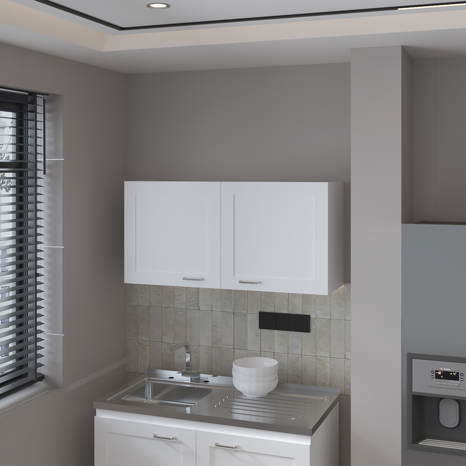 Gabinete De Pared Zurich 49X100X32 Rta Blanco Zf