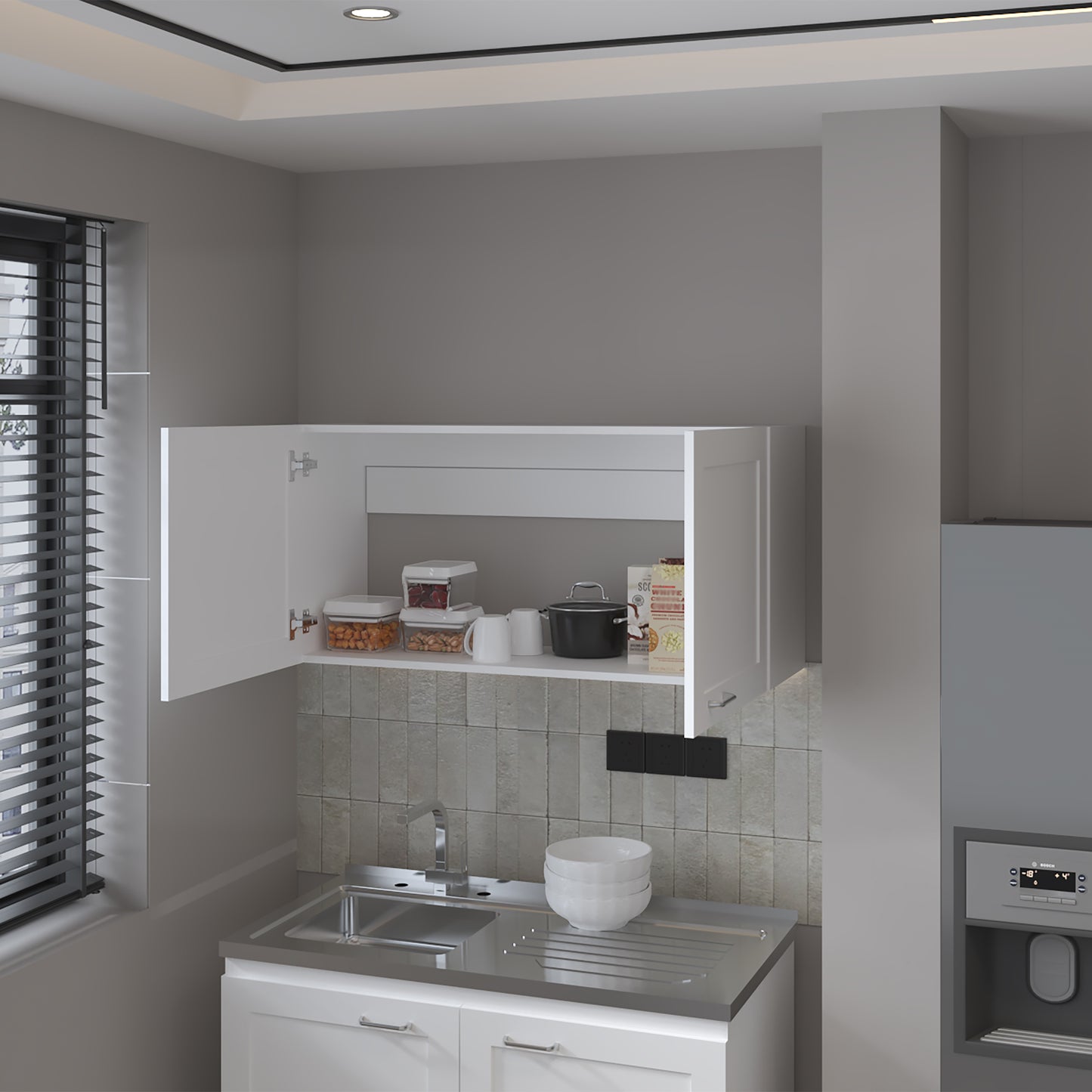 Gabinete De Pared Zurich 49X100X32 Rta Blanco Zf