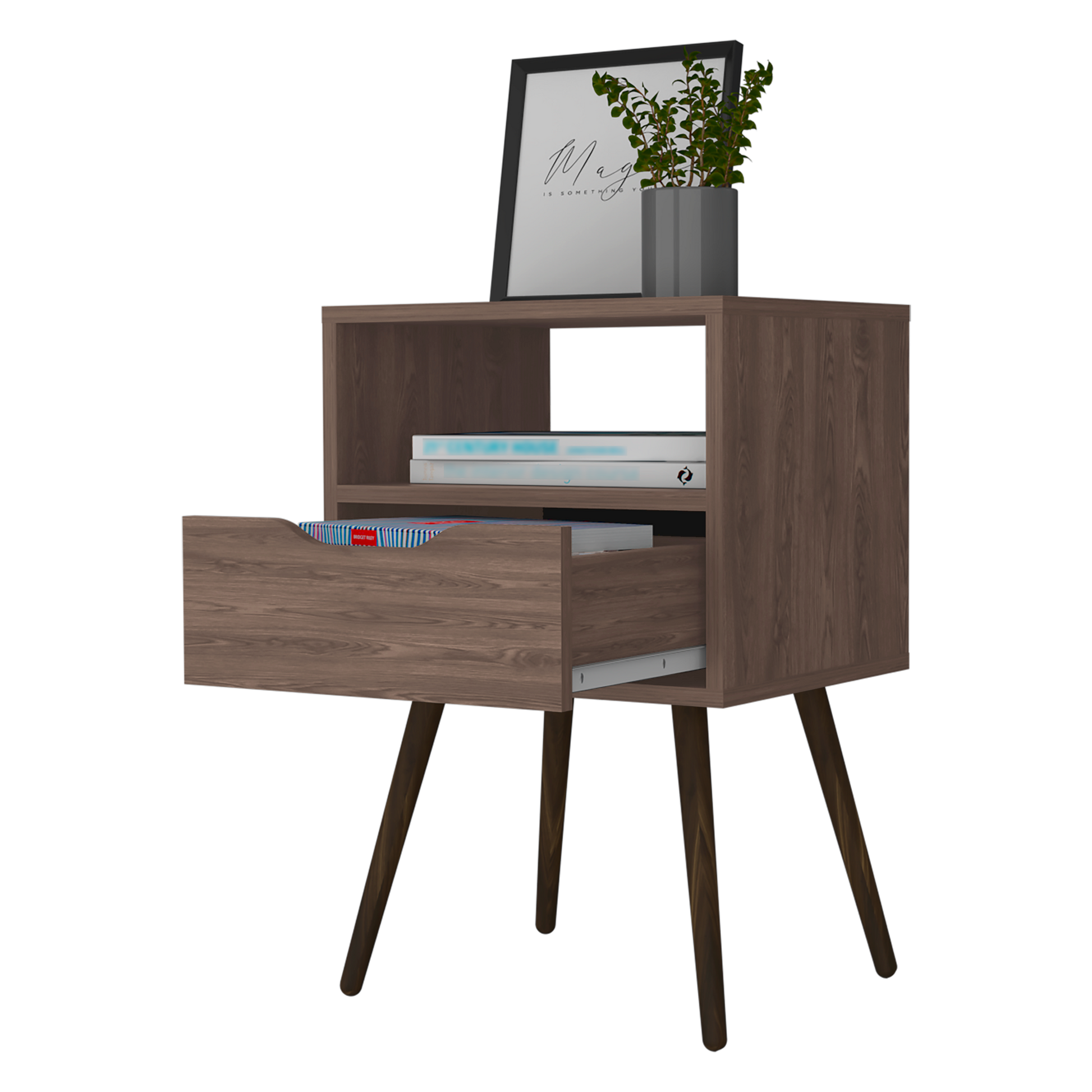 Mesa De Noche Otom 1Cajon 63X40X35 Rta Coñac Zf