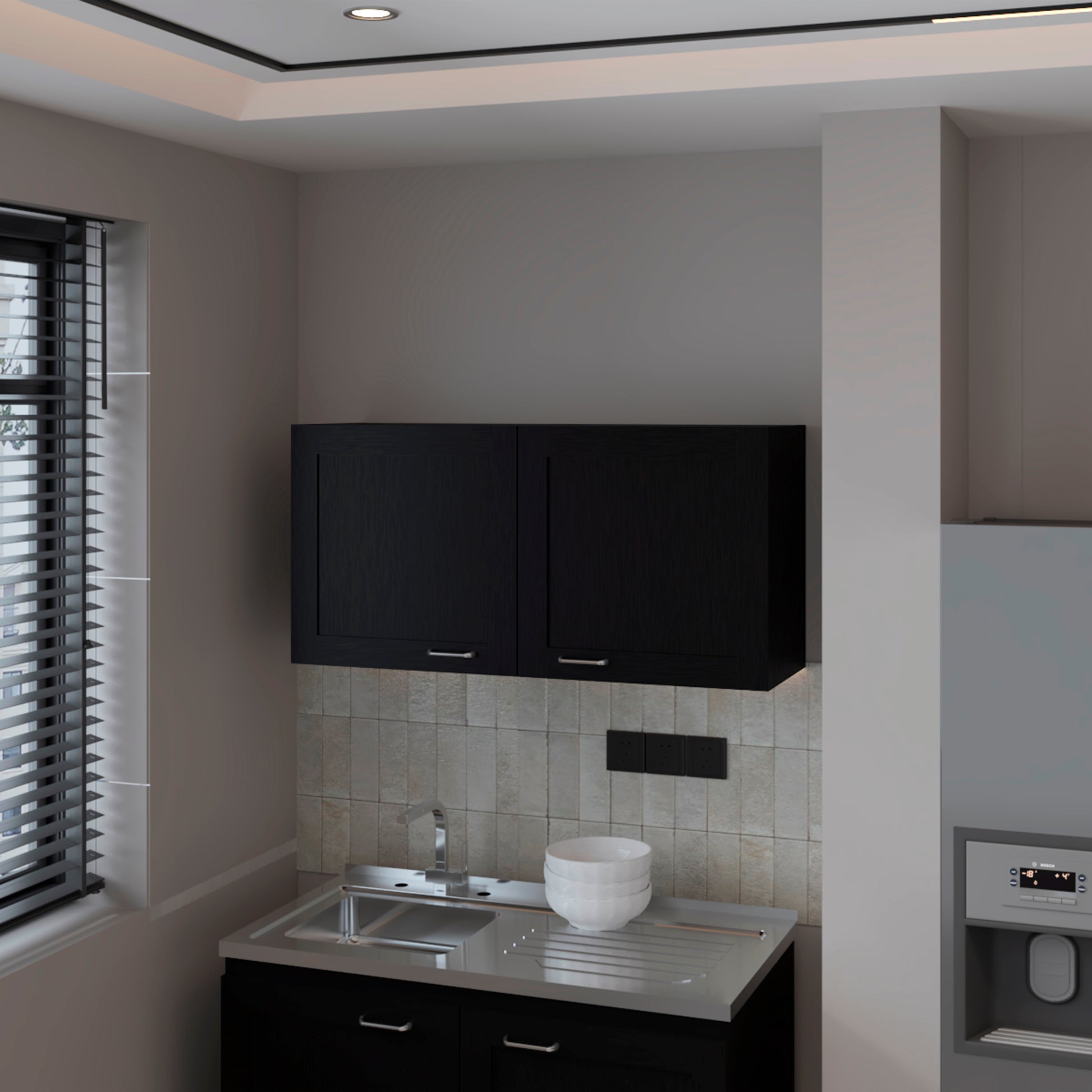 Gabinete De Pared Zurich 49X100X32 Rta Wengue Zf
