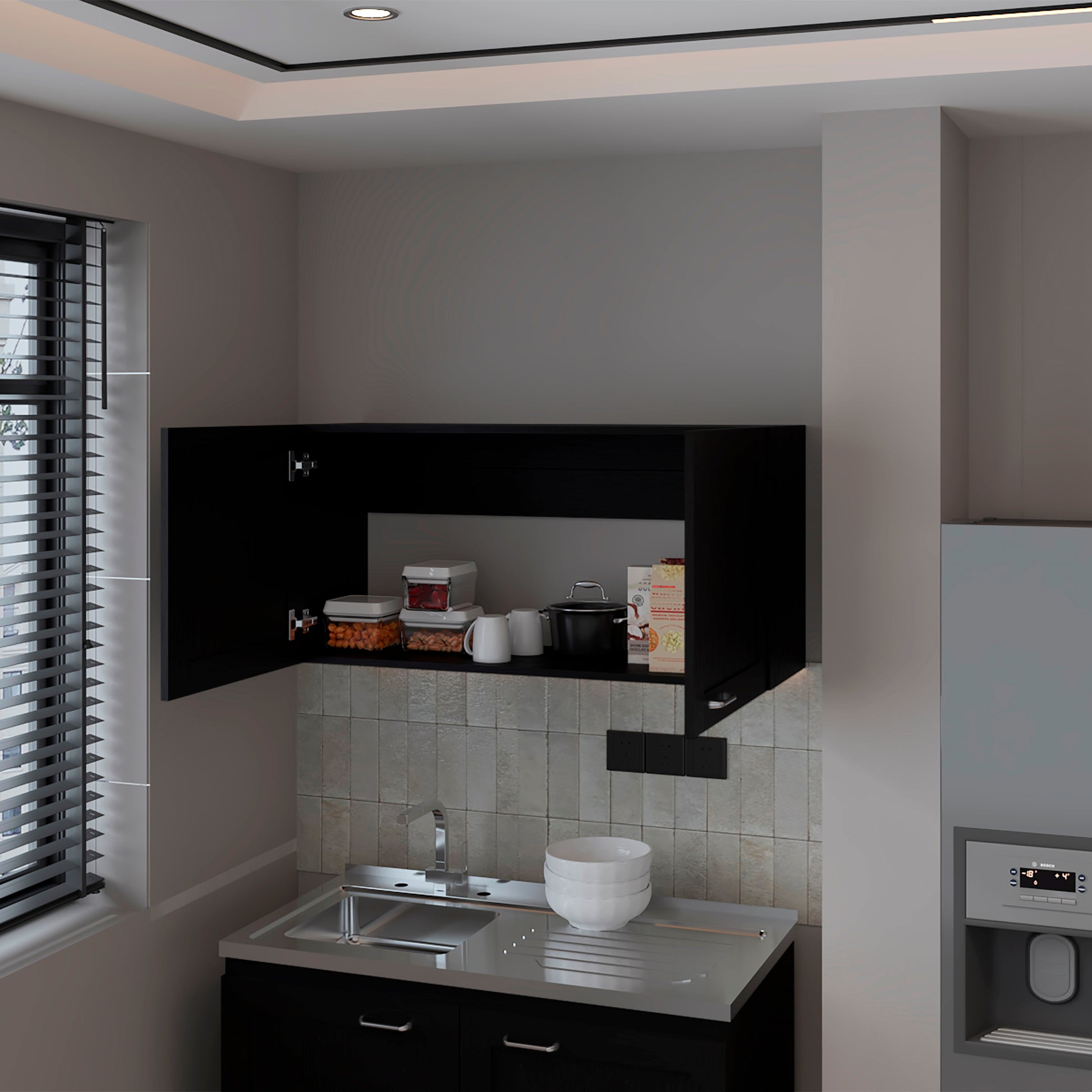 Gabinete De Pared Zurich 49X100X32 Rta Wengue Zf