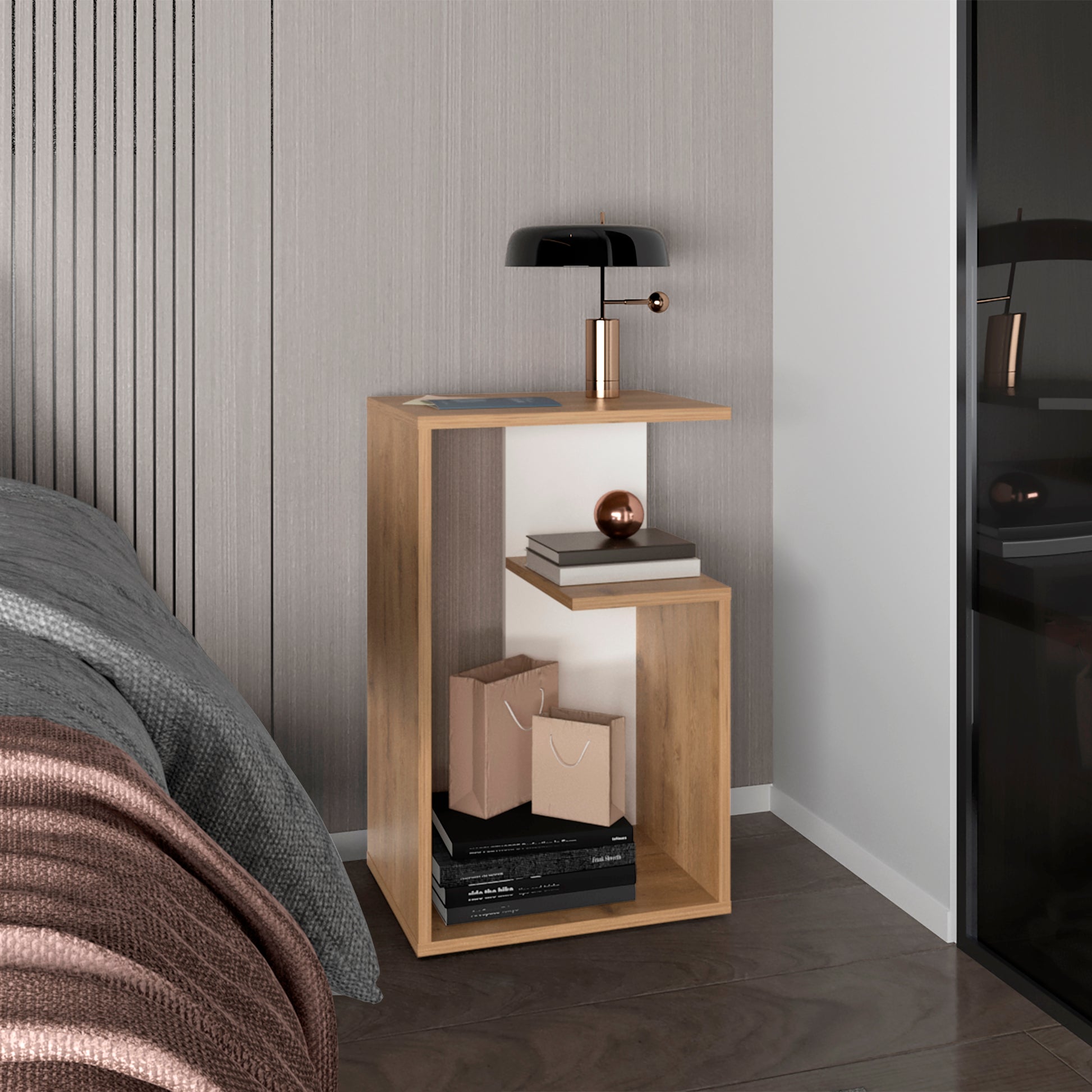 Mesa Auxiliar Everett 63X39X30 Rta Macadamia Blanco Zf