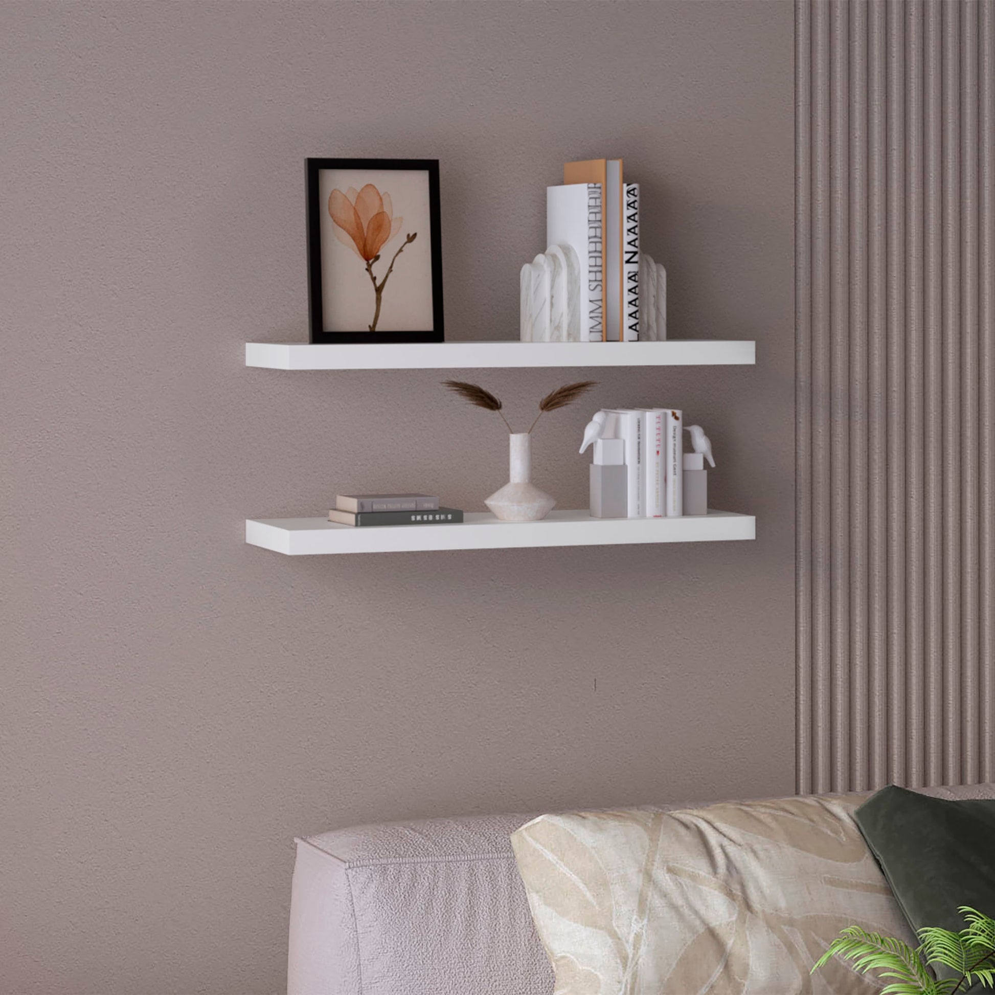 Repisa Flotante 3X80X24 Rta Blanco Zf