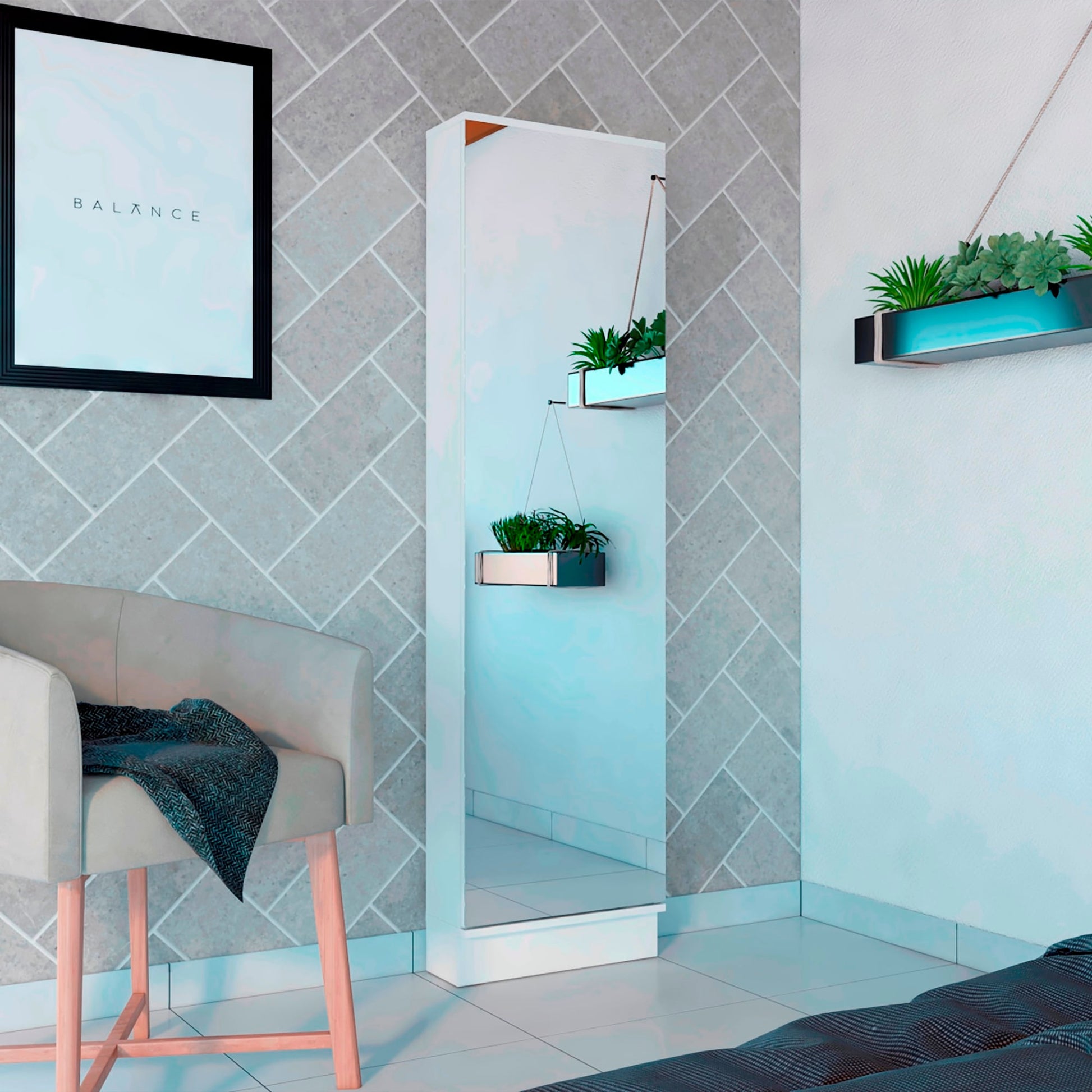 Zapatero Leto Xl 170X47X19 Flotante Rta Blanco Zf