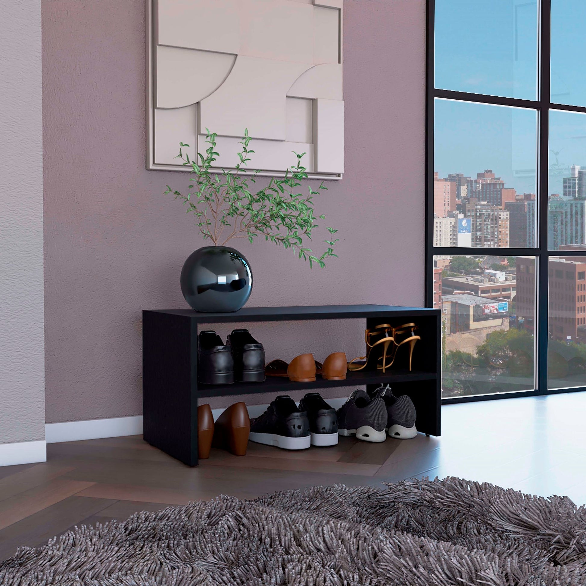 Zapatero Apilable Basico Silpa 35X72X34 Rta Wengue Zf